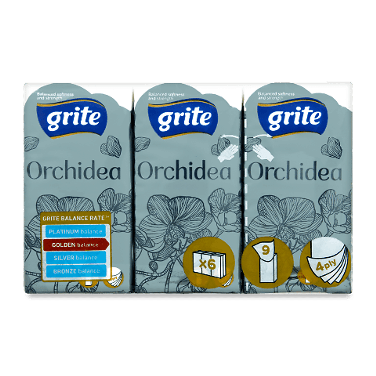 Хусточки паперові Grite Orchidea - 1