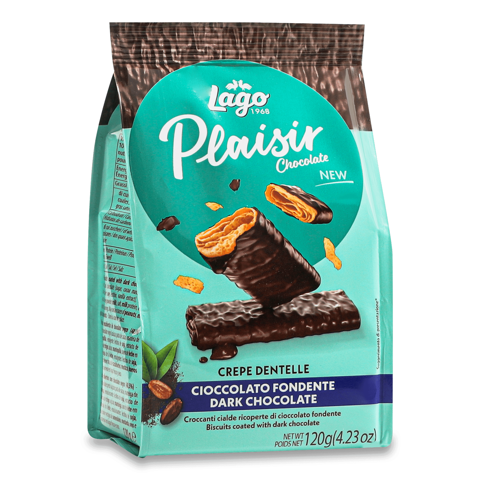 Печиво Gastone Lago тонке хрустке вкрите шоколадом - 1