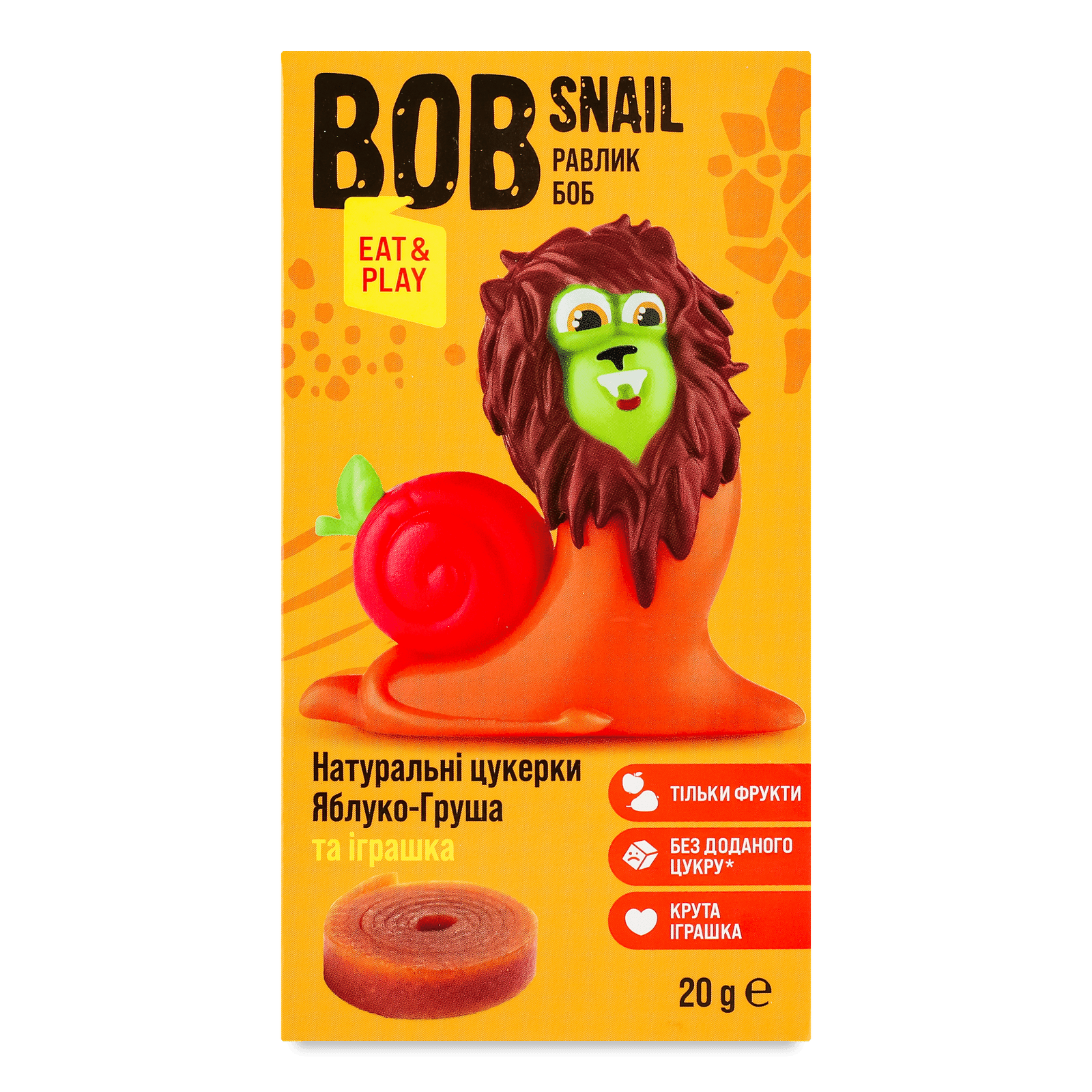 Набір Bob Snail: цукерки яблуко-груша + іграшка - 1