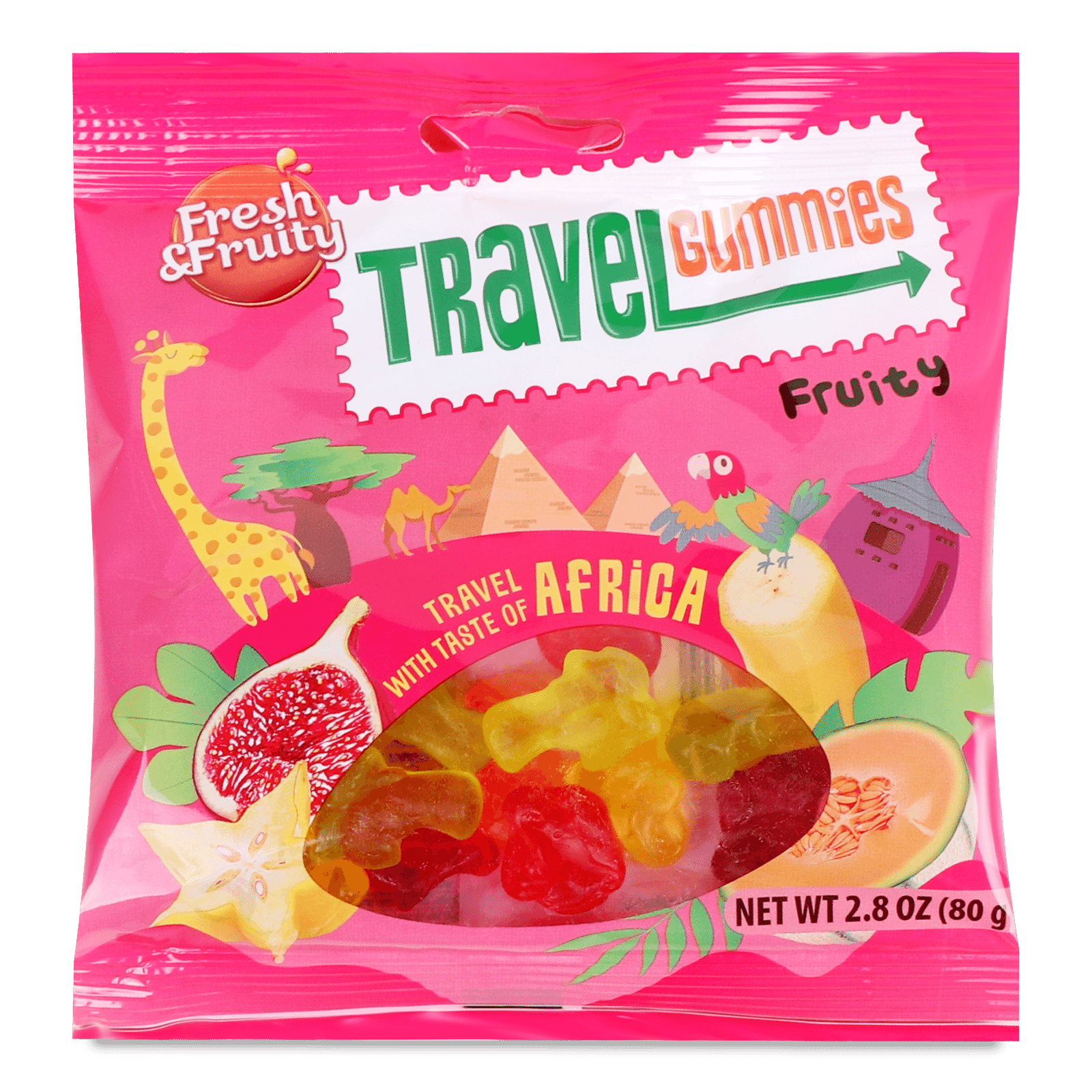 Цукерки Wawel Travel Gummies Africa з фруктовим смаком - 1