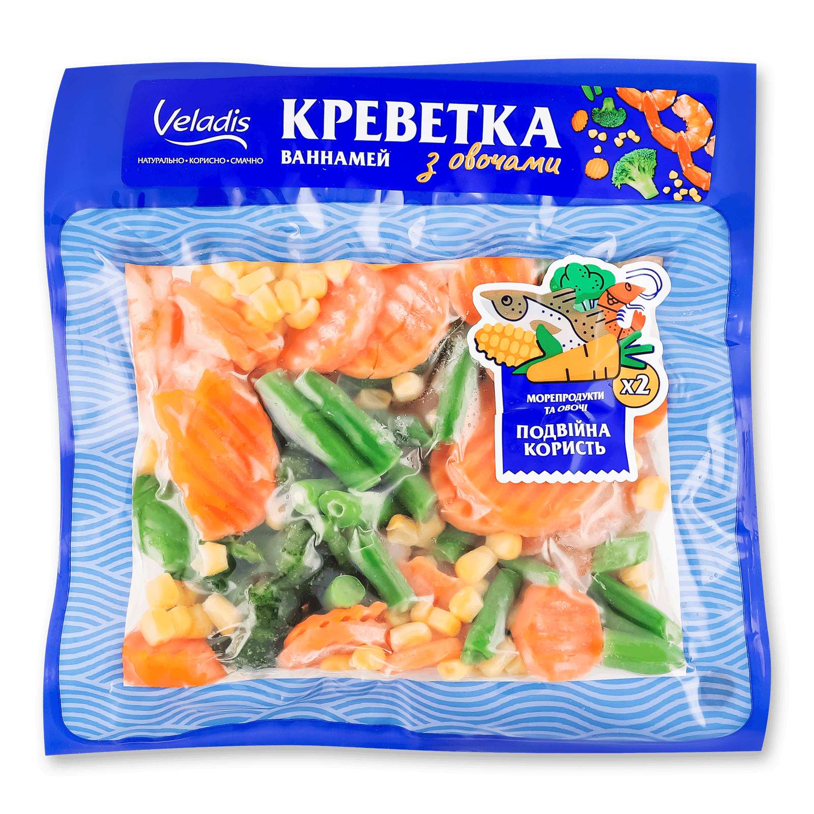 М'ясо креветки Veladis ваннамей з овочами - 1