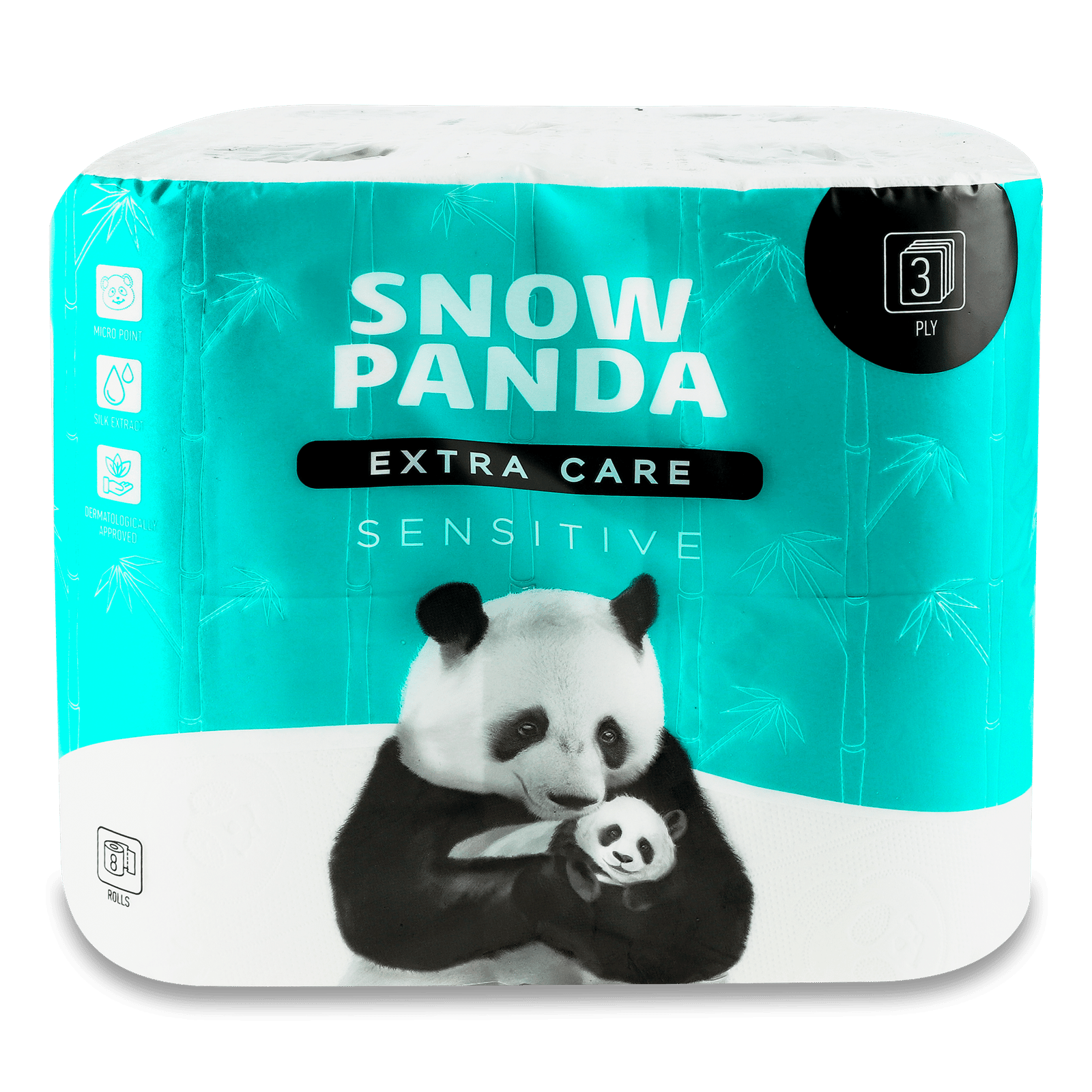 Папір туалетний «Сніжна панда» Extra Care Sensitive - 1