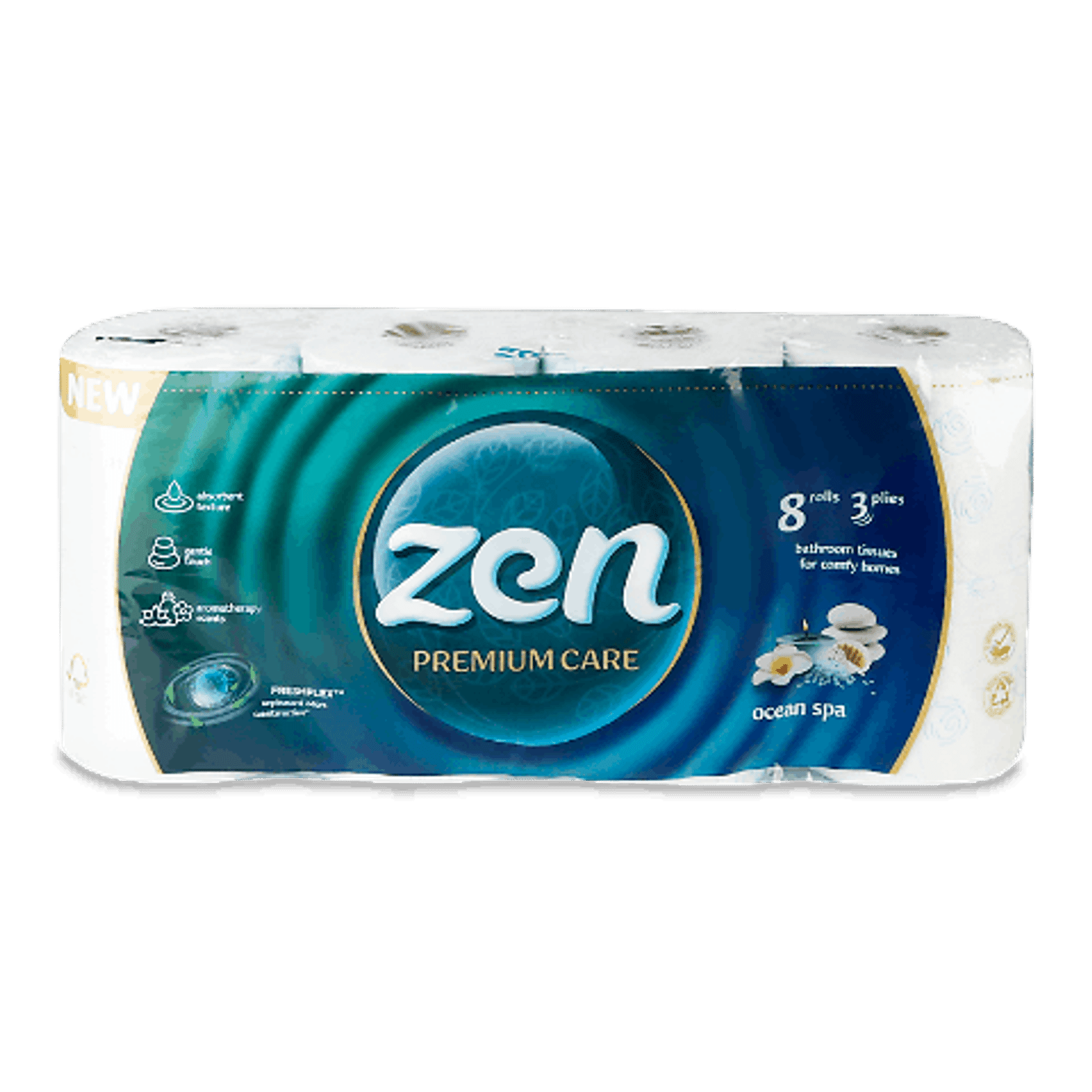 Папір туалетний Zen Premium Care Ocean Spa 3-шаровий - 1