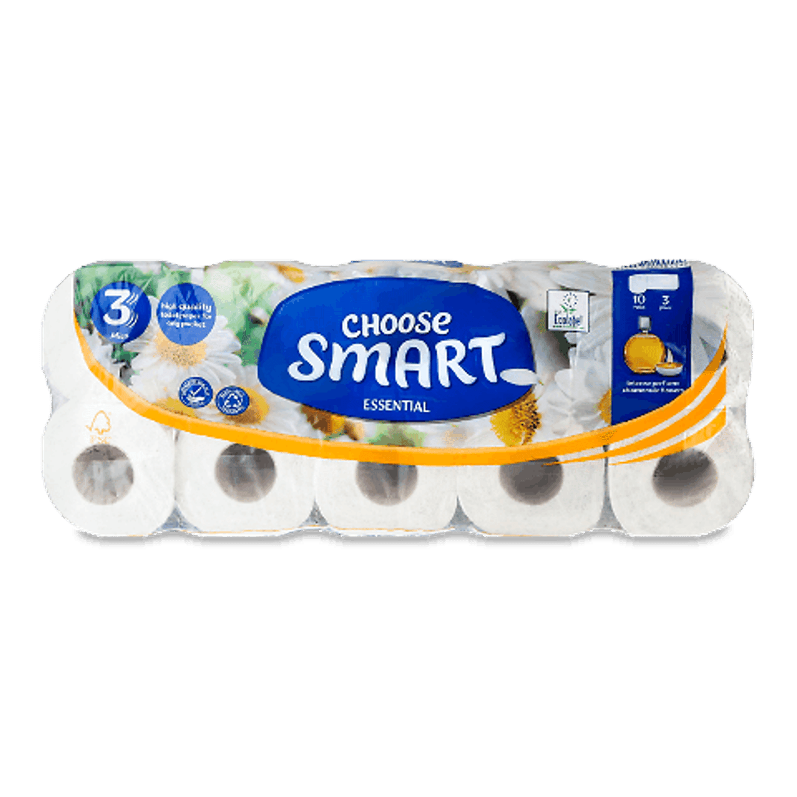 Папір туалетний Choose Smart Essential ромашка 3-шаровий - 1