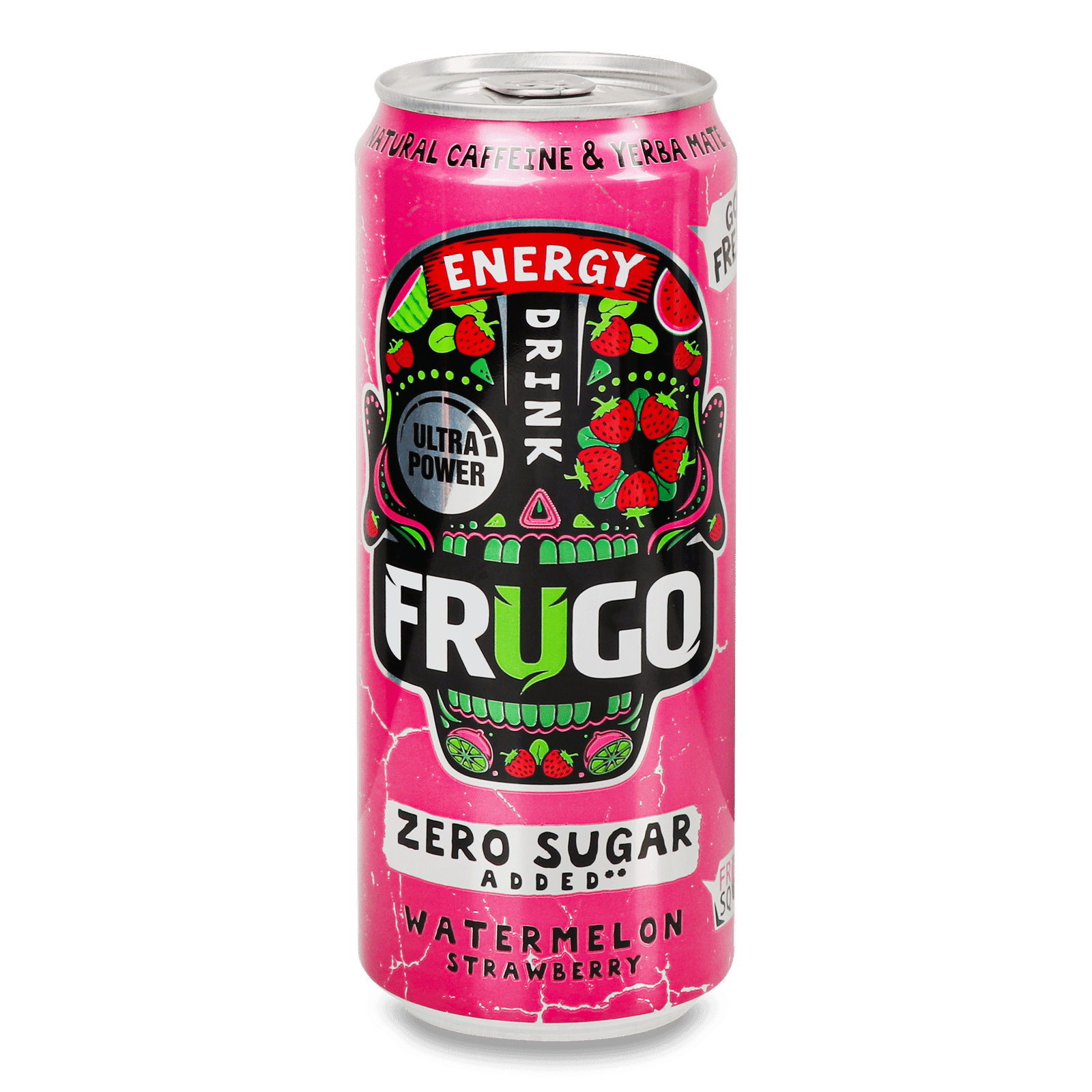 Напій енергетичний Frugo кавун-полуниця безалкогольний з/б - 1