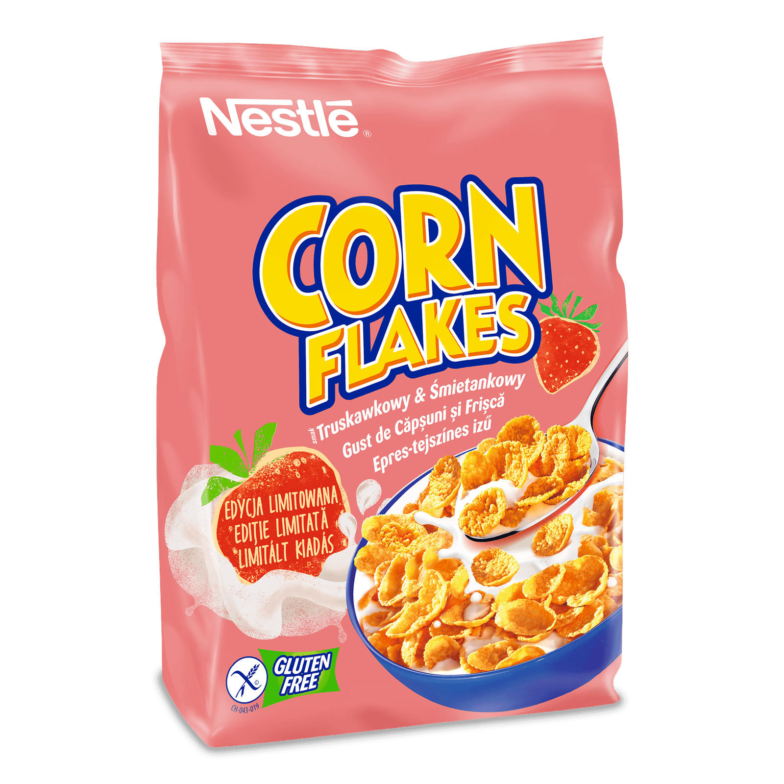 Сніданок сухий Nestle Corn Flakes Strawberry&Cream - 1