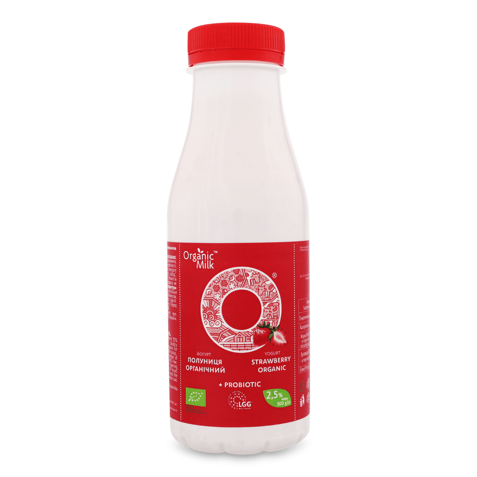 Йогурт Organic Milk полуниця питний органічний 2,5% - 1