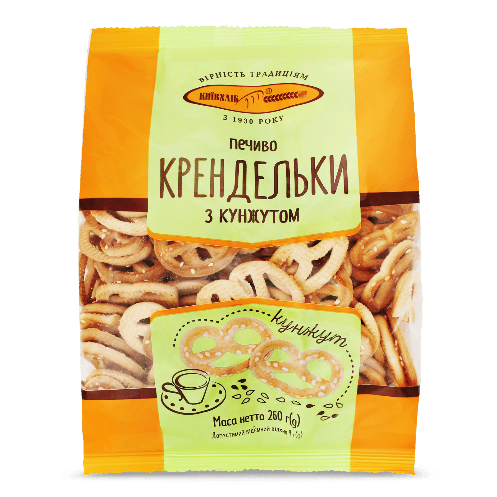Печиво «Київхліб» крендельки з кунжутом - 1