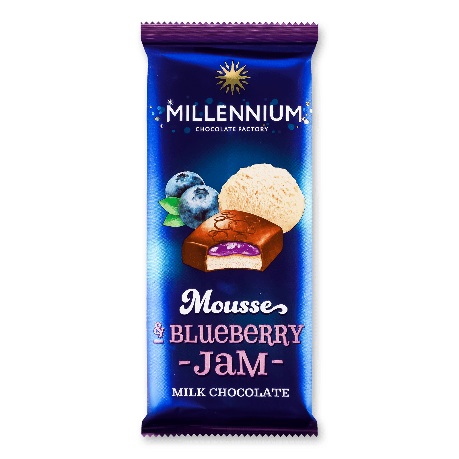 Шоколад молочний Millennium мус та чорниця - 1
