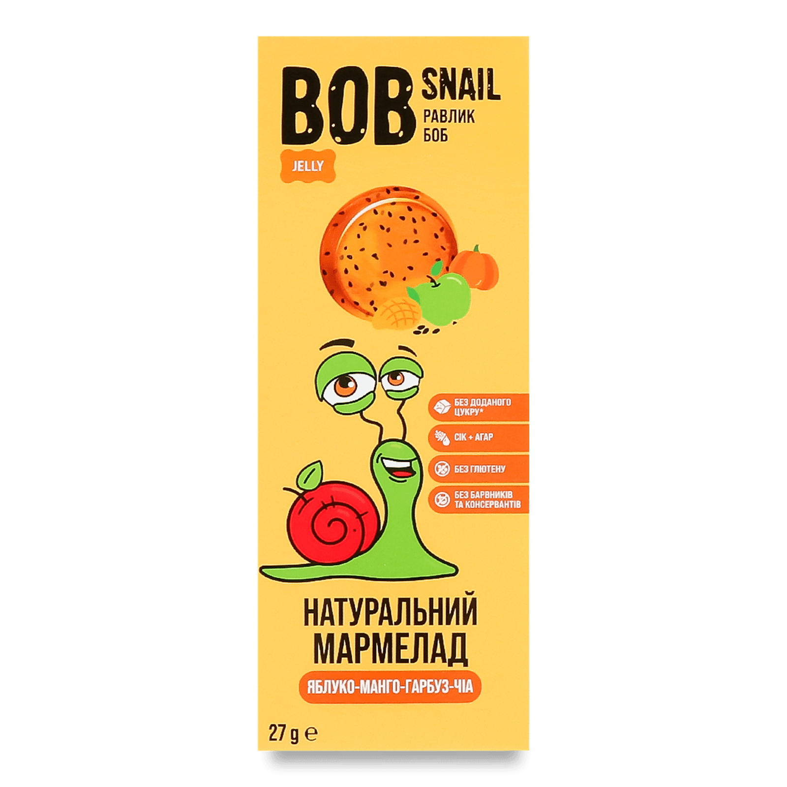 Мармелад Bob Snail яблуко-манго-гарбуз-чіа - 1