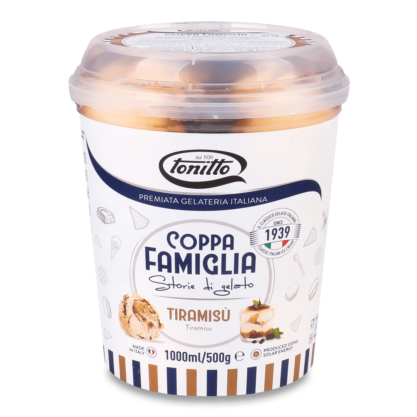Морозиво Tonitto зі смаком тірамісу з кавовою начинкою - 1