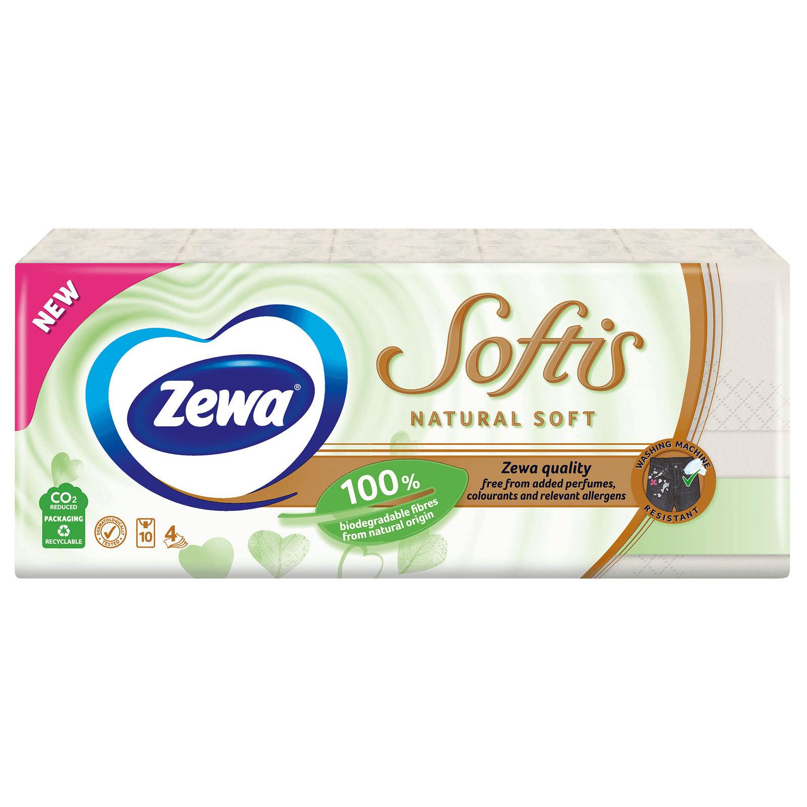 Хусточки носові Zewa Softis Natural Soft 4-шарові - 1