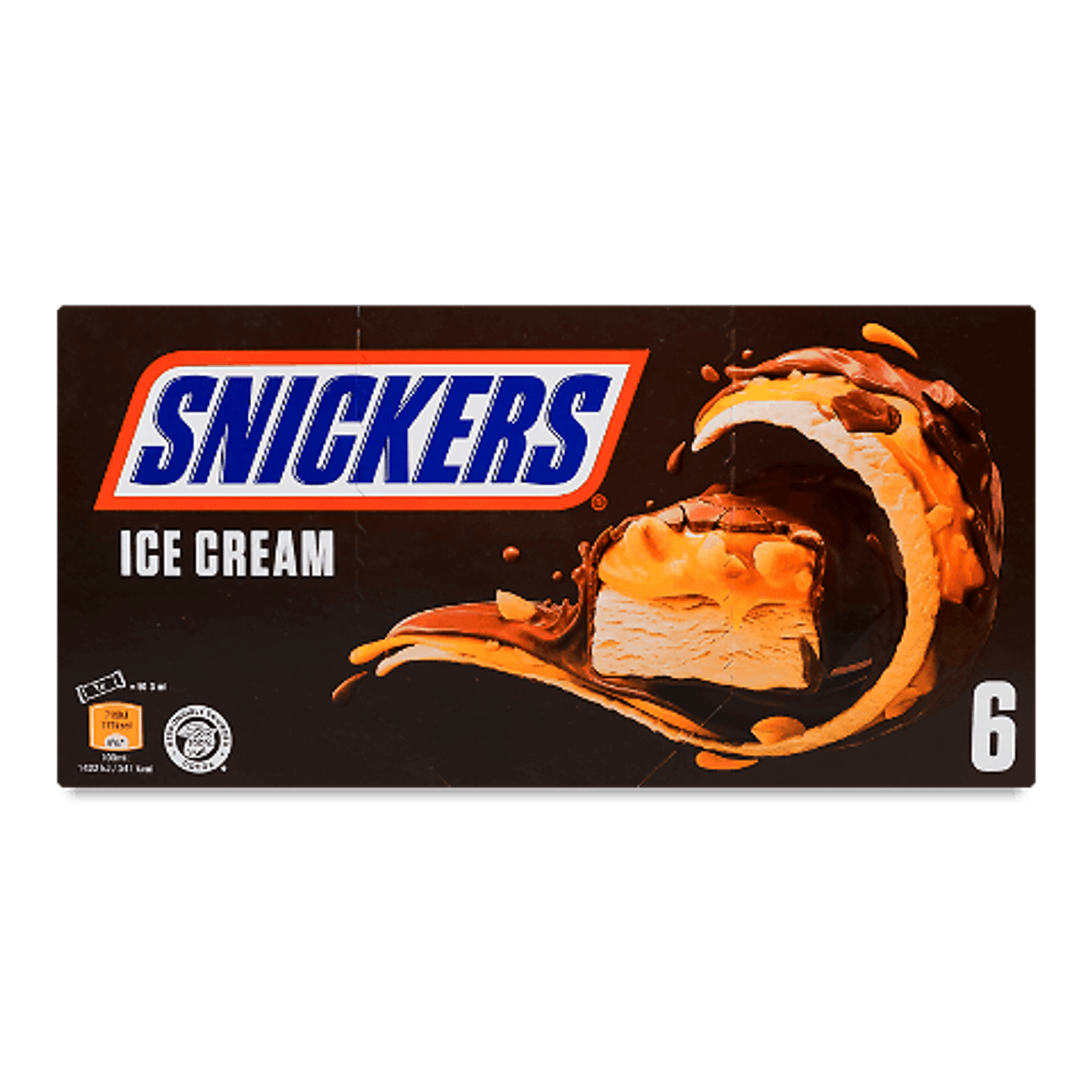 Морозиво Snickers молочне з арахісом та карамеллю - 1
