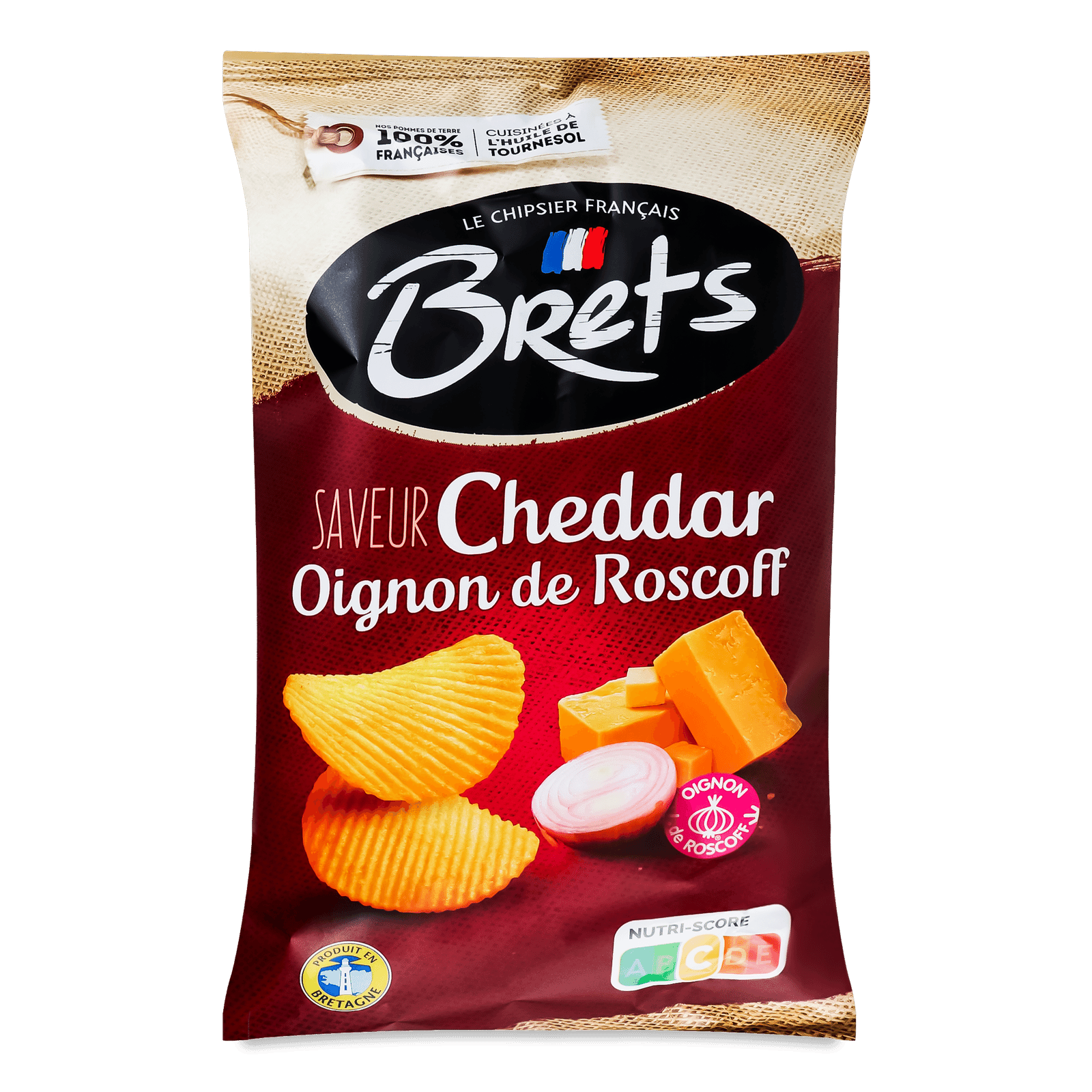 Чипси Bret's картопляні зі смаком сиру чеддер та цибулі - 1