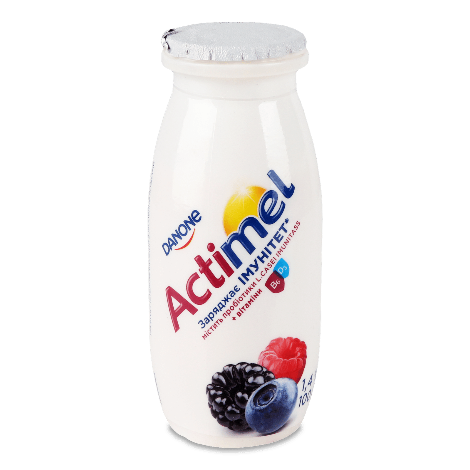 Продукт кисломолочний Actimel лісові ягоди 1,4% пляшка - 1