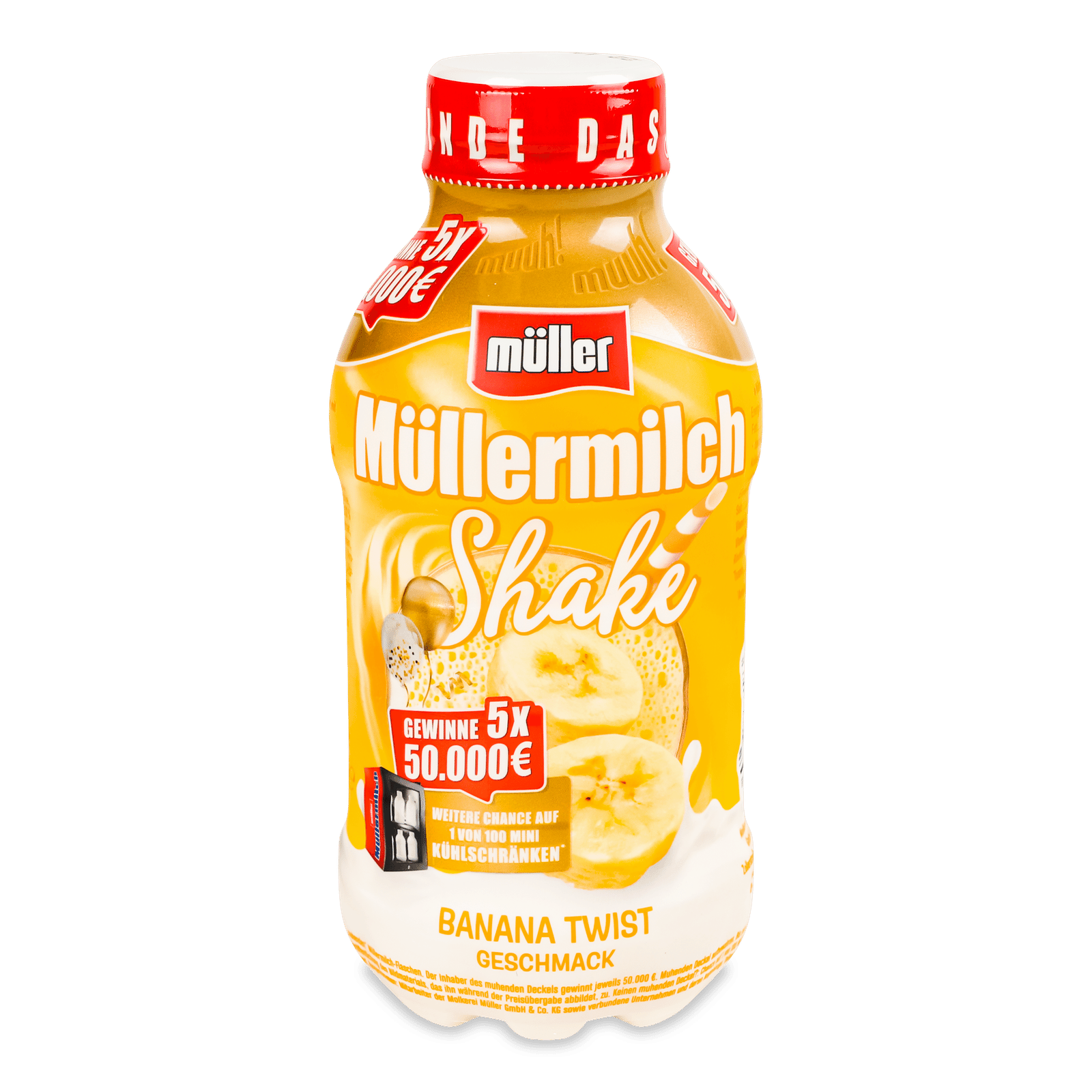 Напій молочний Mullermilch Шейк банан подвійний смак 3,5% - 1