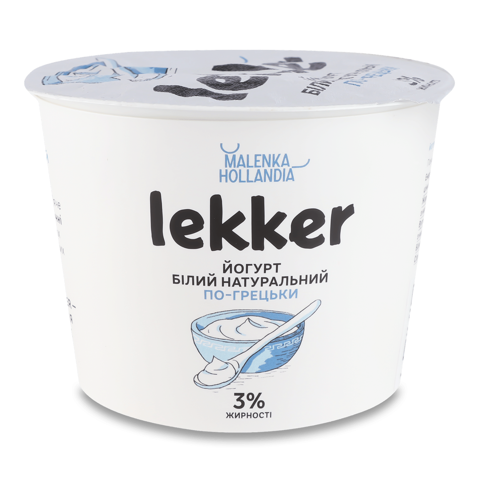 Йогурт Lekker По-грецьки білий 3% стакан - 1