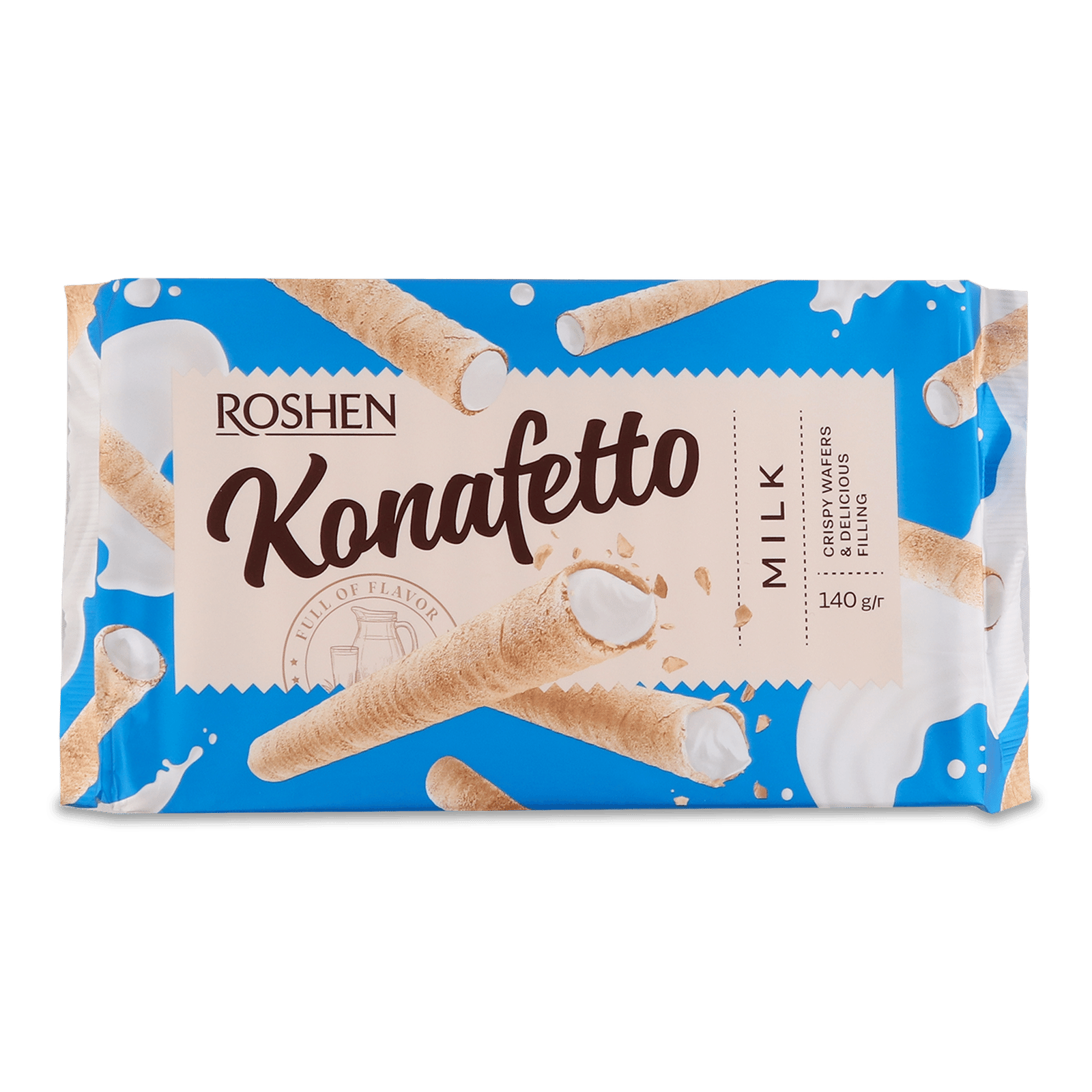 Трубочки Roshen Konafetto вафельні з молочною начинкою - 1