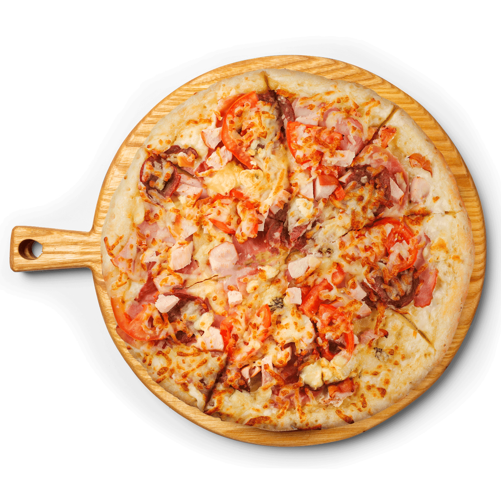 Піца м'ясна з білим соусом - 1