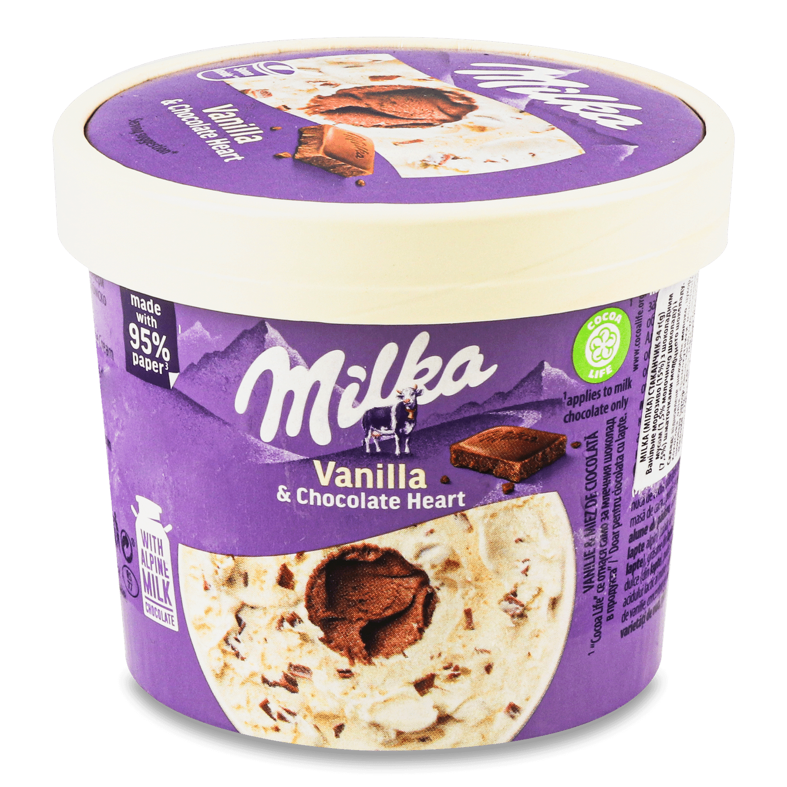 Морозиво Milka ванільно-шоколадний мус та шматочки шоколаду - 1
