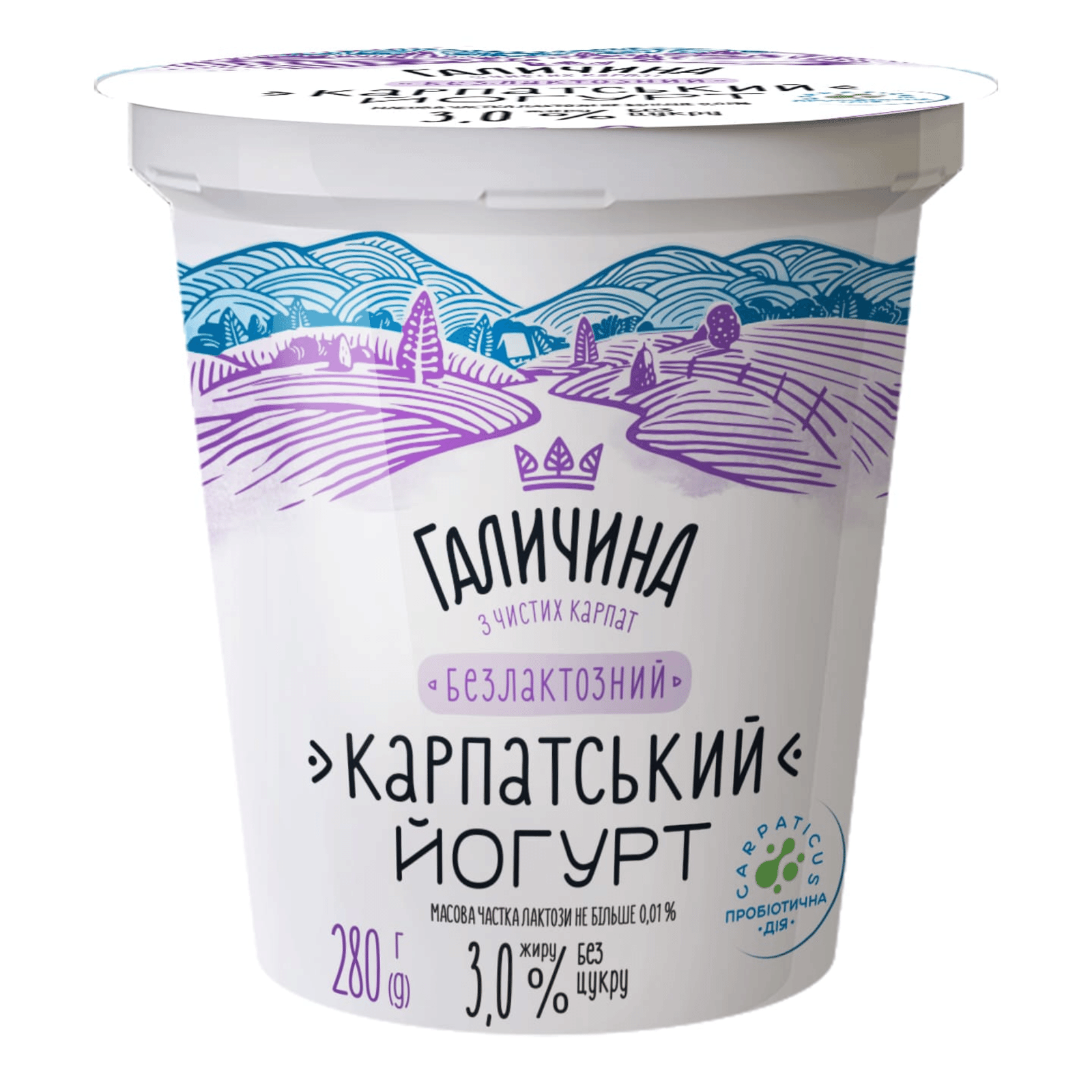 Йогурт «Галичина» «Карпатський» без цукру безлактозний 3% - 1