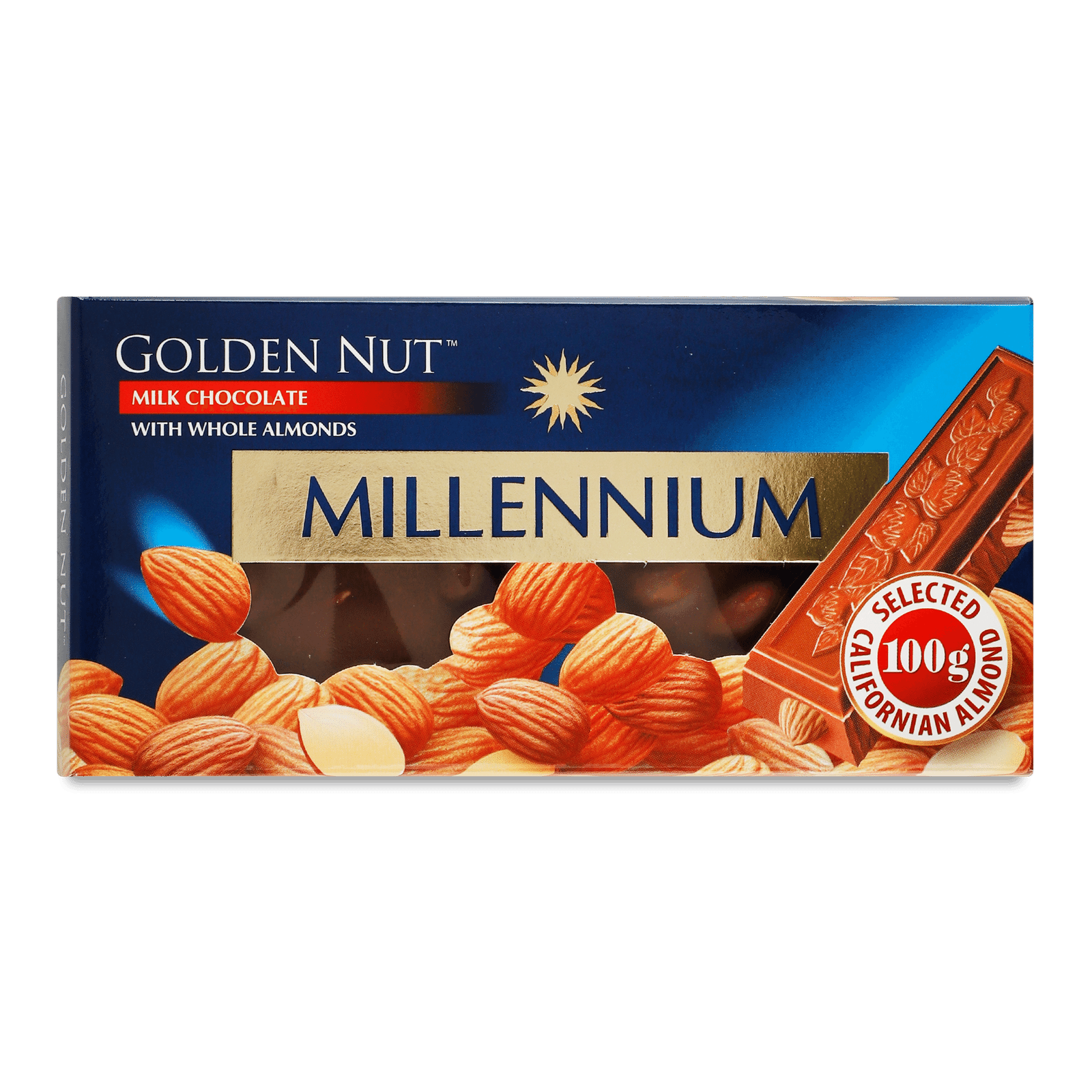 Шоколад молочний Millennium Gold мигдаль - 1