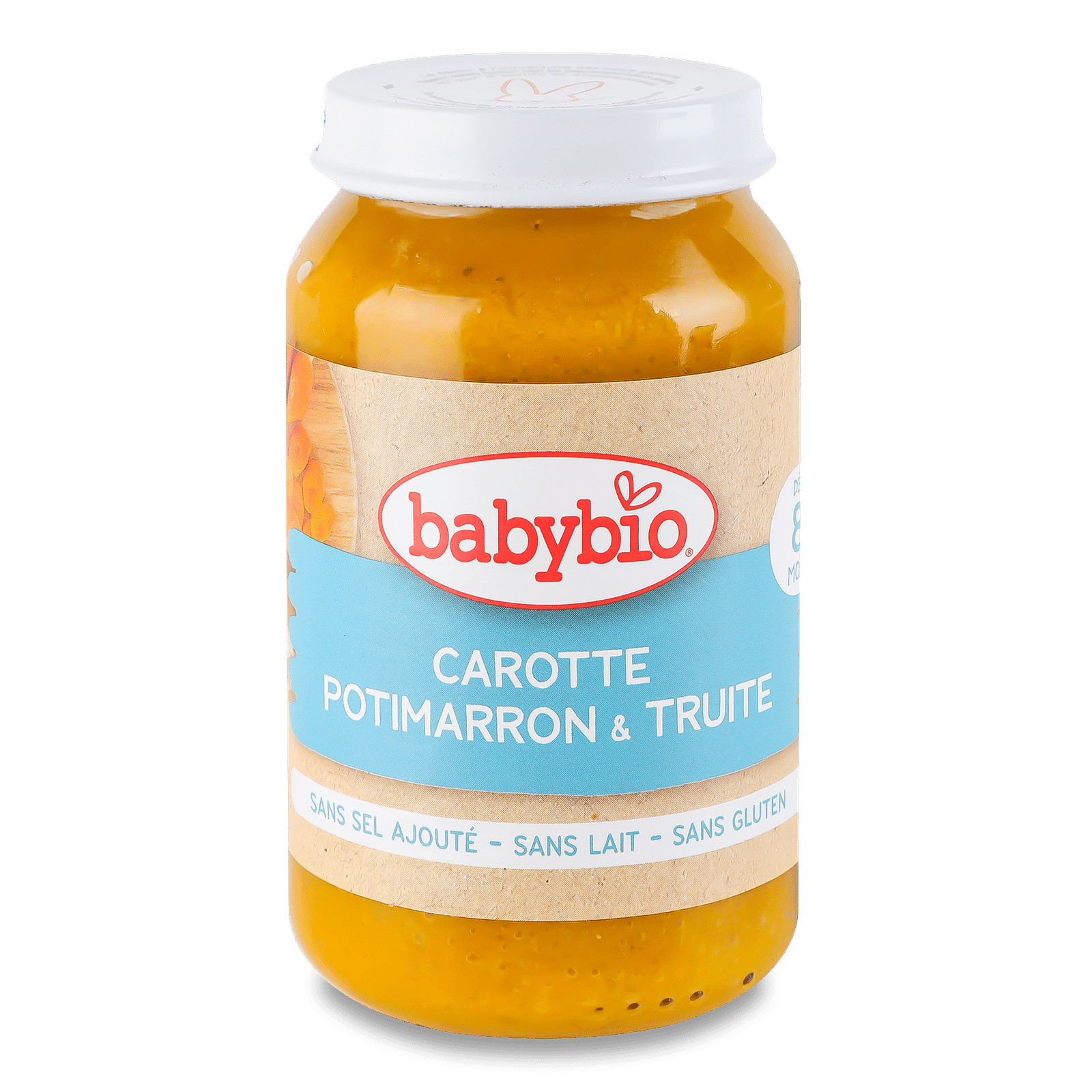 Пюре Babybio морква-китайський гарбуз-форель органічне - 1