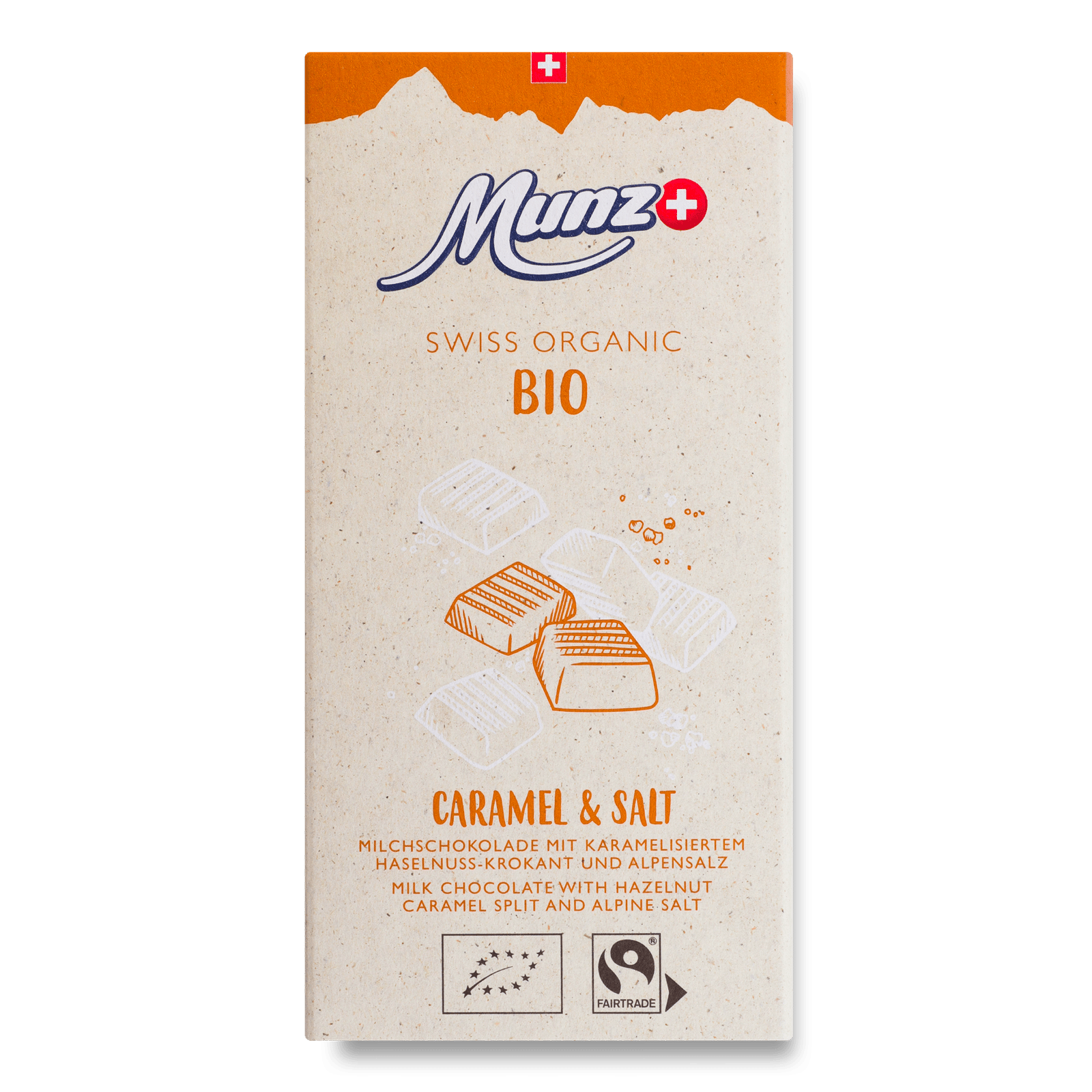 Шоколад молочний Munz з карамеллю і сіллю органічний - 1
