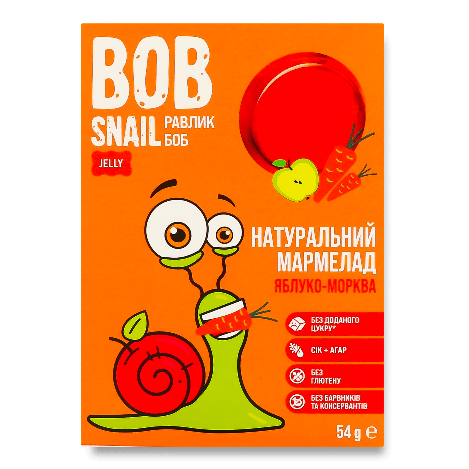 Мармелад Bob Snail яблуко-морква - 1