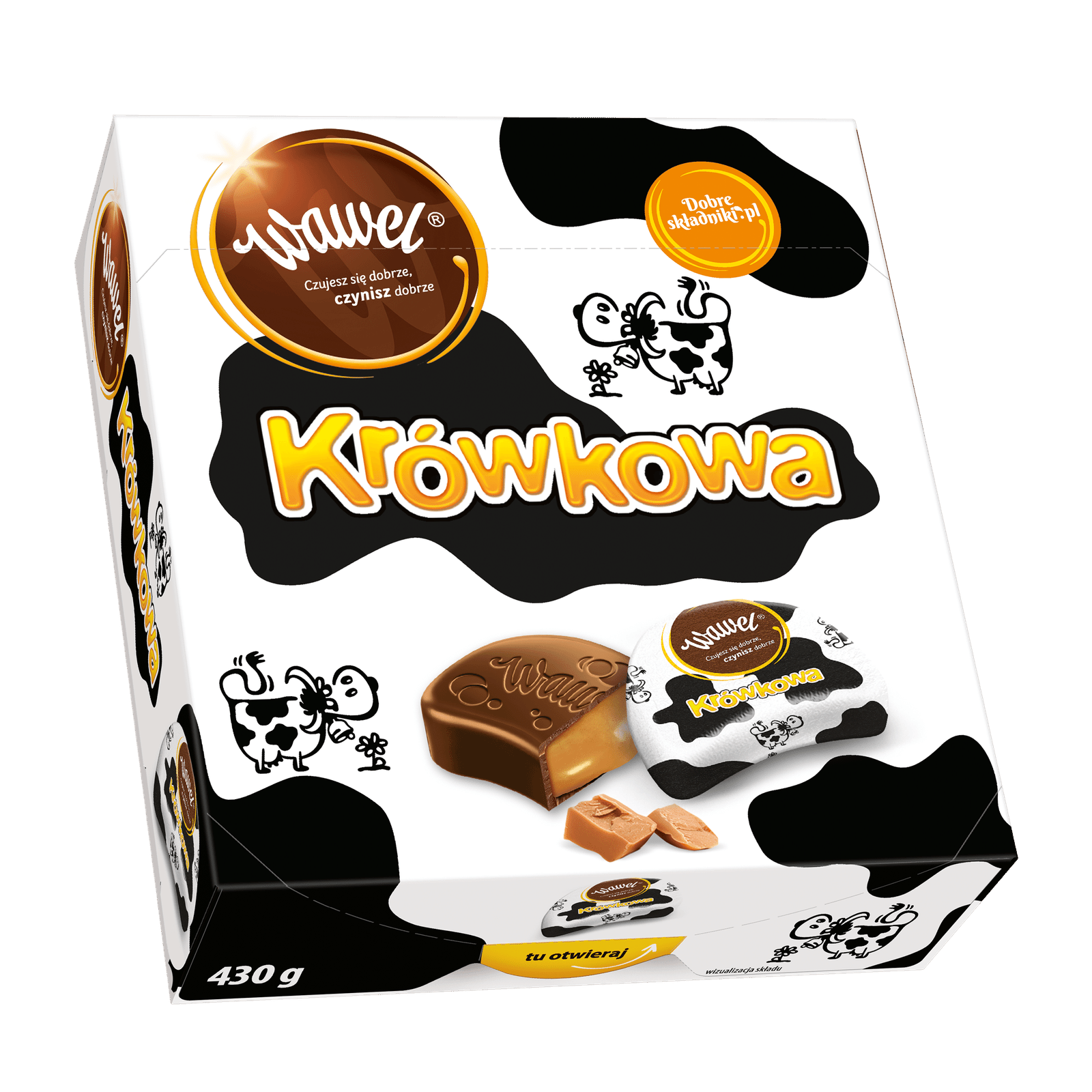 Цукерки Wawel Krowkowe карамель в шоколаді - 1