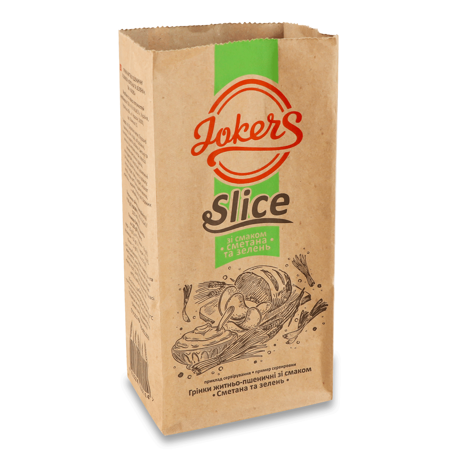 Грінки Jokers Slice житн-пшен смак сметана-зелень - 1
