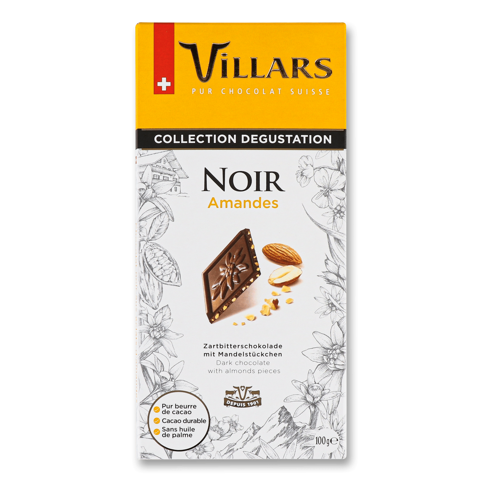Шоколад чорний Villars з карамелізованим мигдалем - 1