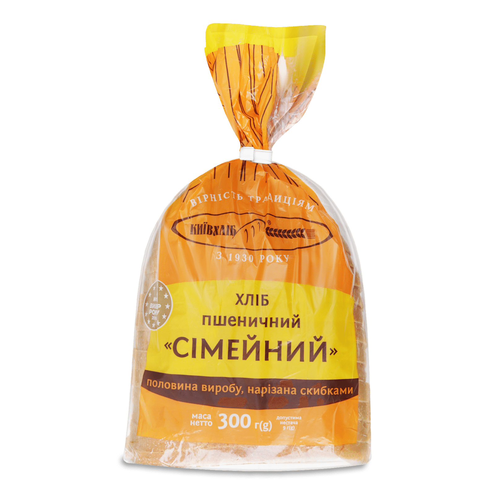 Хліб «Київхліб» «Сімейний» пшеничний половинка нарізаний - 1