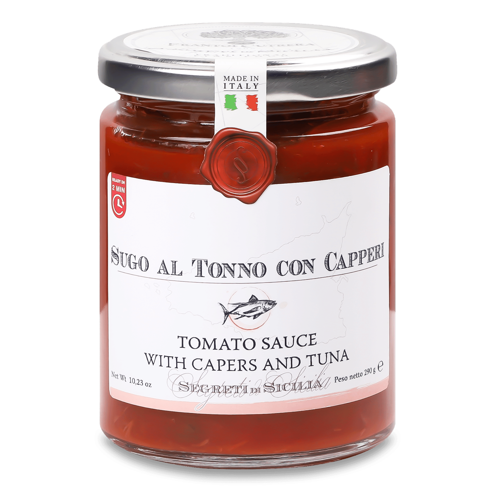 Соус Frantoi Cutrera томатний з тунцем та каперсами - 1