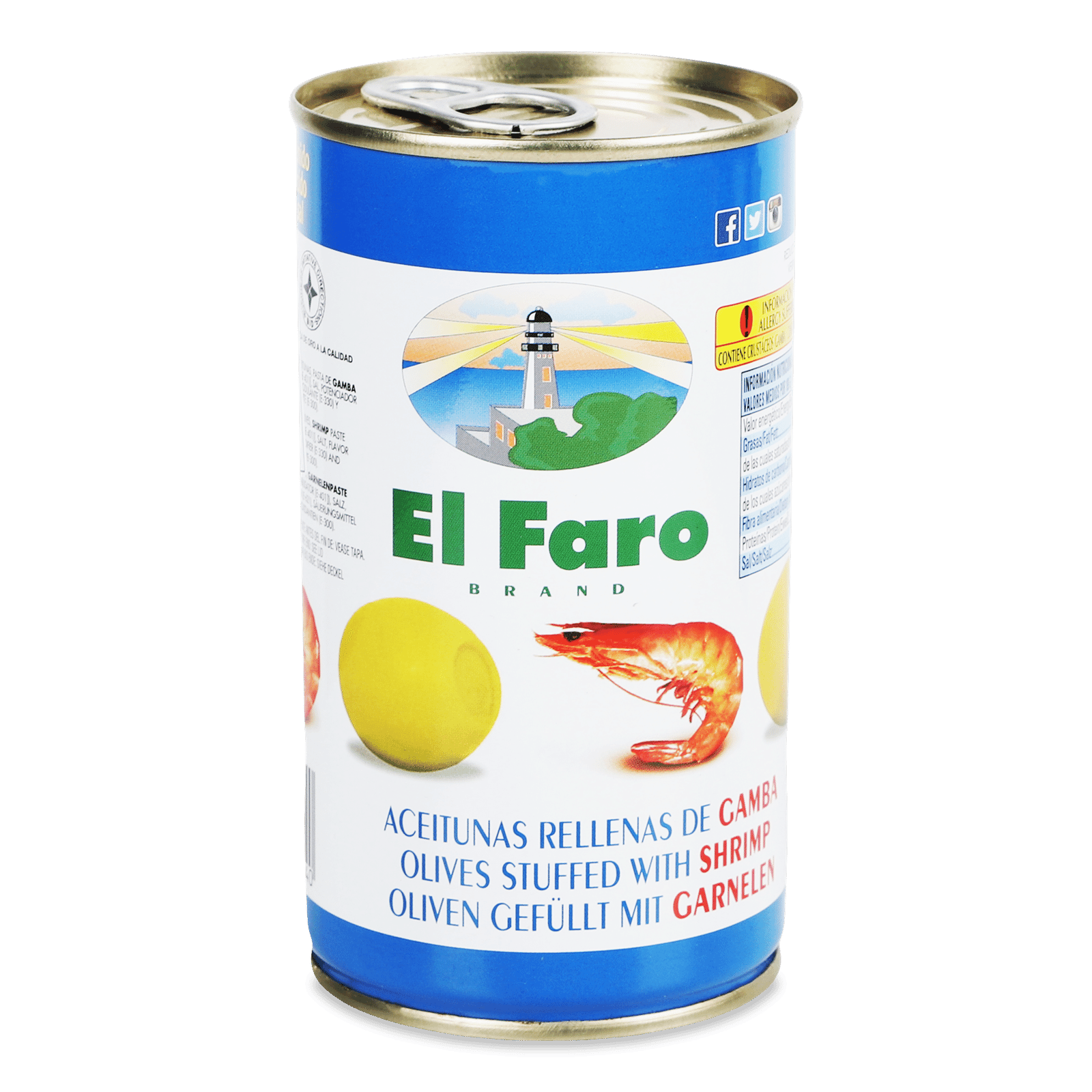 Оливки El Faro фаршировані креветками - 1