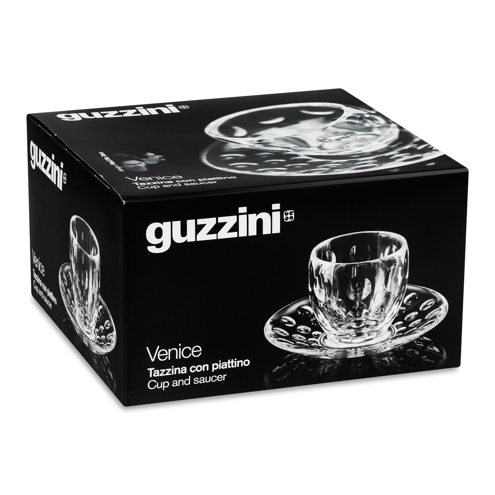 Чашка для кави Guzzini скло 110 мл + блюдце пластик - 1