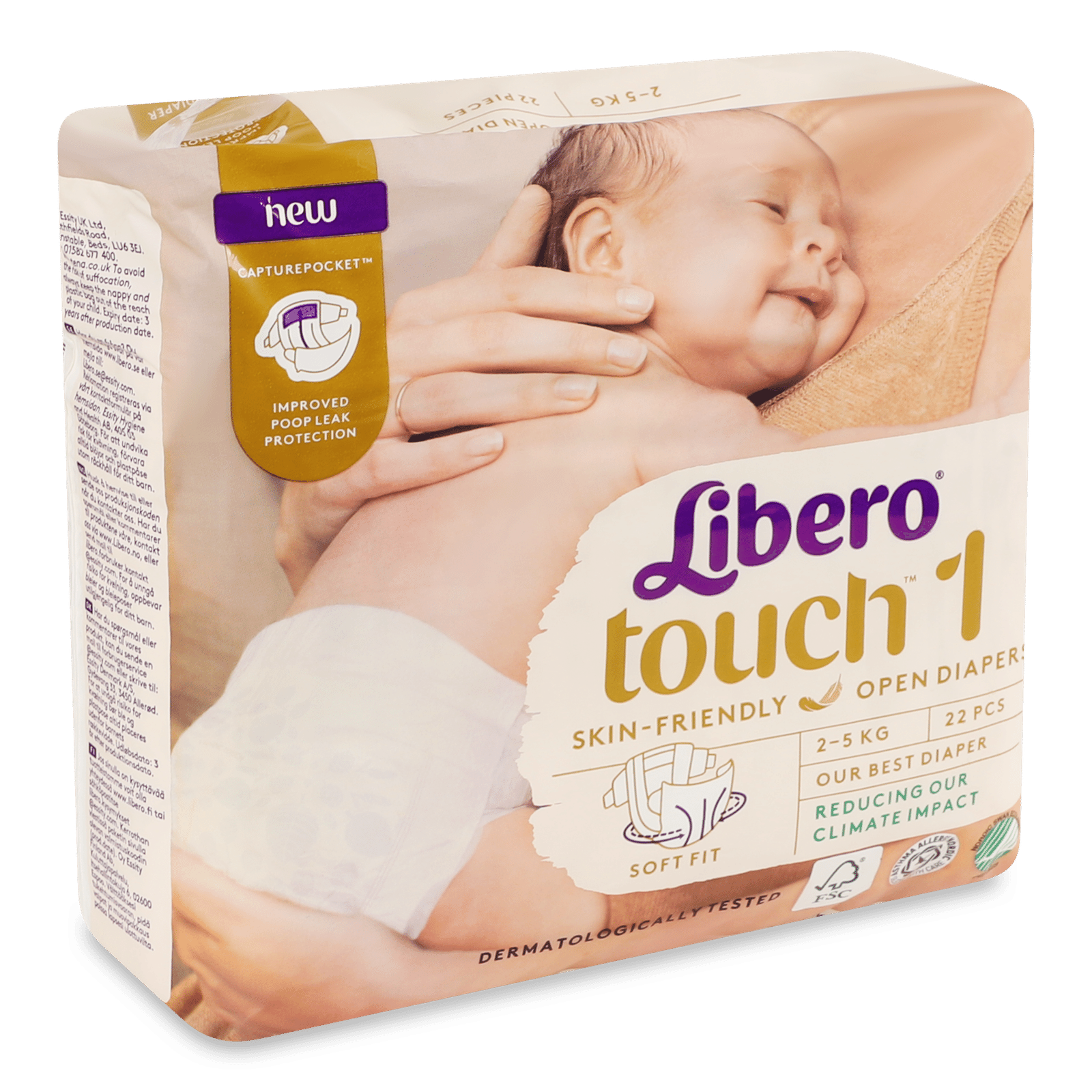 Підгузки дитячі Libero Touch Soft Fit 1 (2-5 кг) - 1