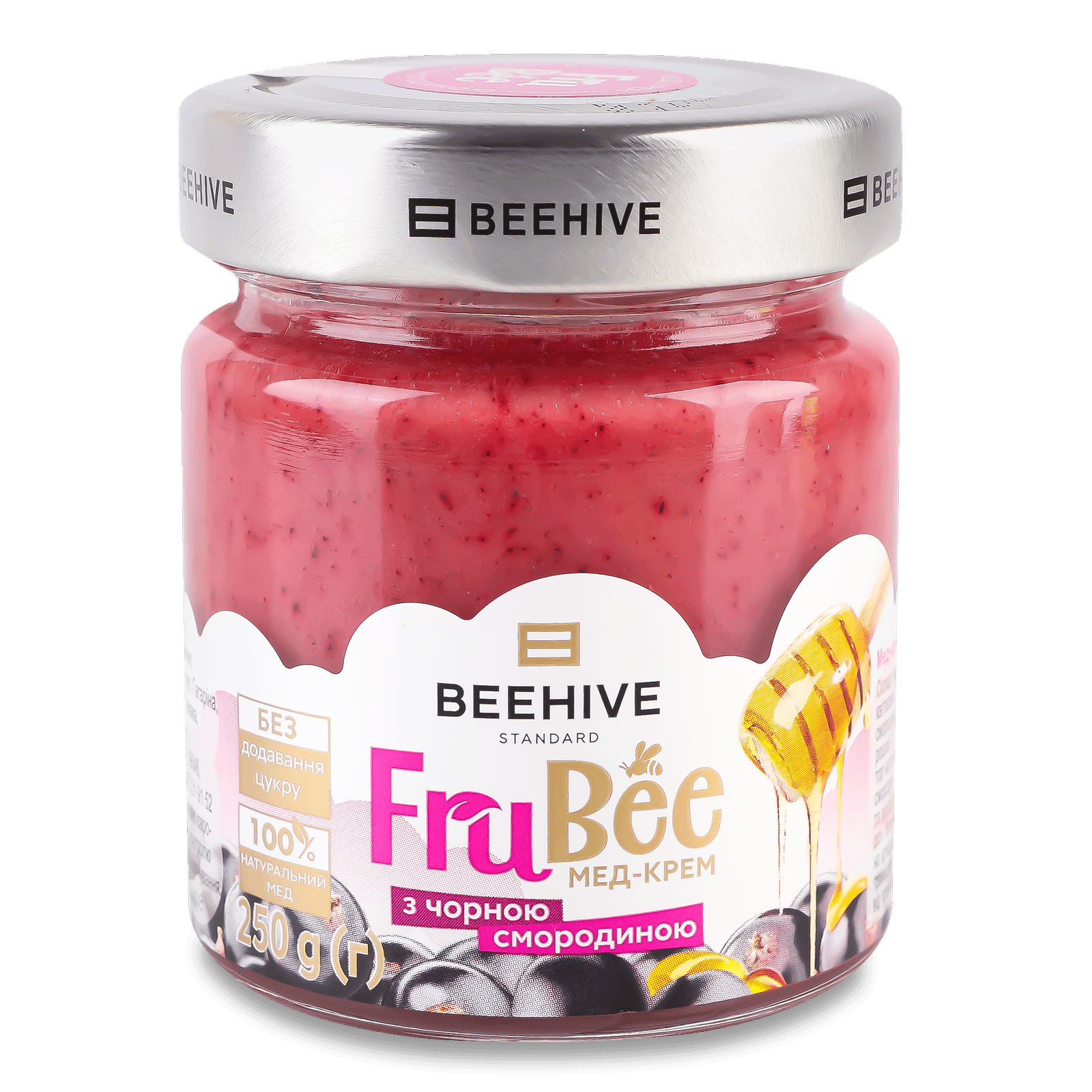 Мед-крем Beehive FruBee з чорною смородиною - 1