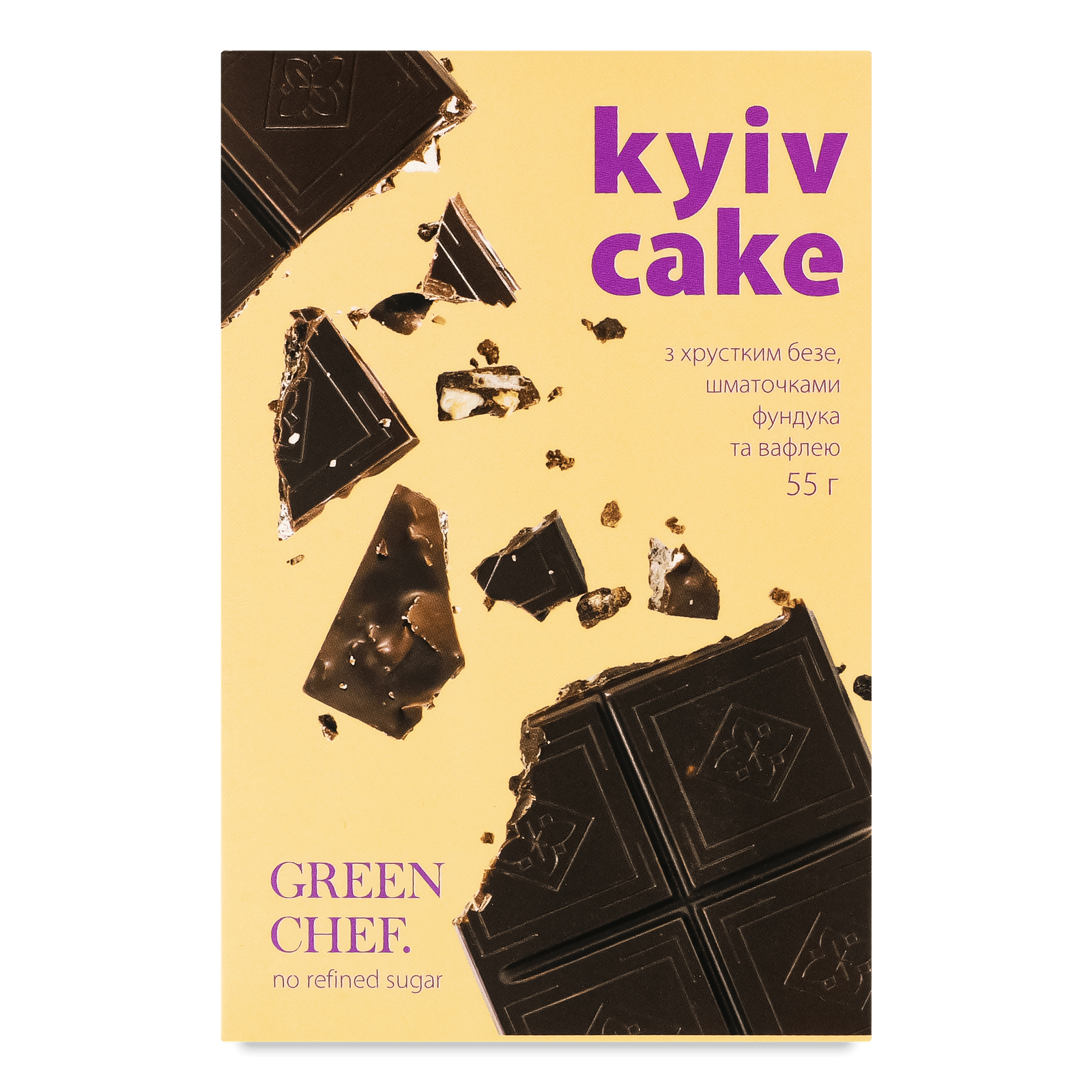 Шоколад Green Chef Kyiv cake темний з фундуком і горіховим безе - 1