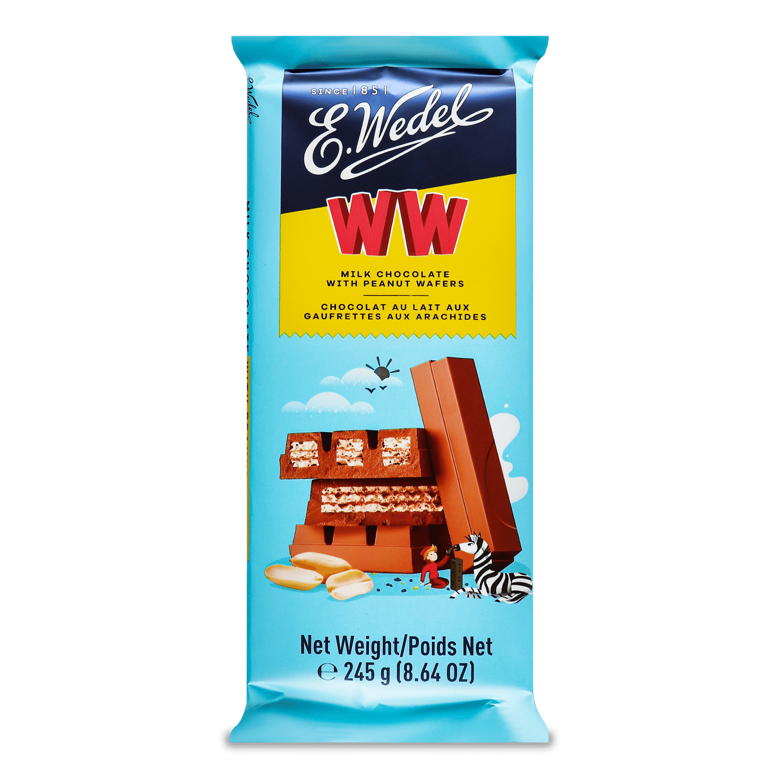 Шоколад молочний E.Wedel з арахісово-вафельною начинкою - 1