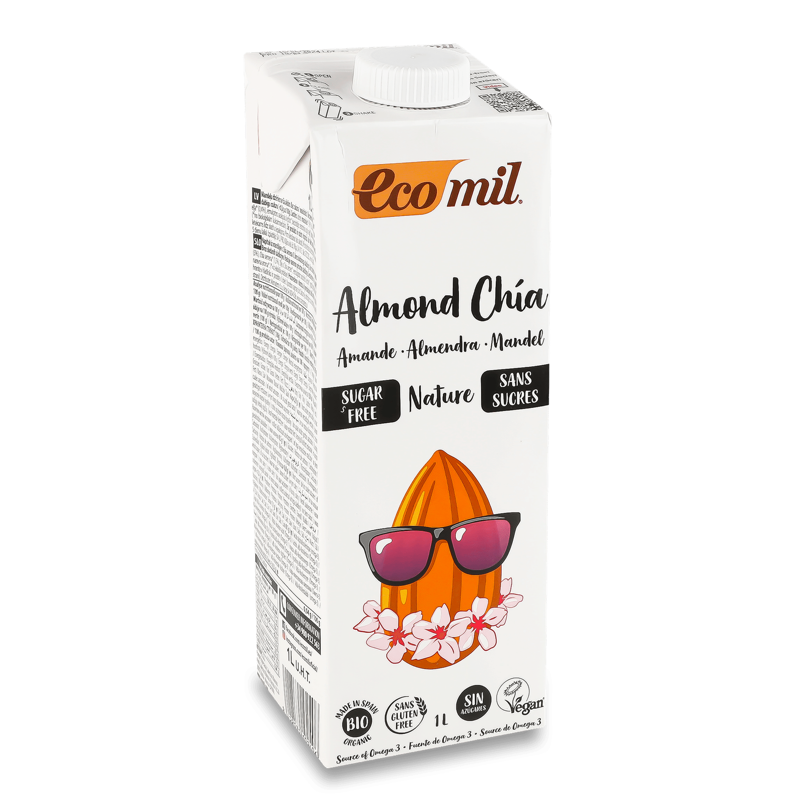 Напій Ecomil мигдалевий з насінням чіа без цукру - 1