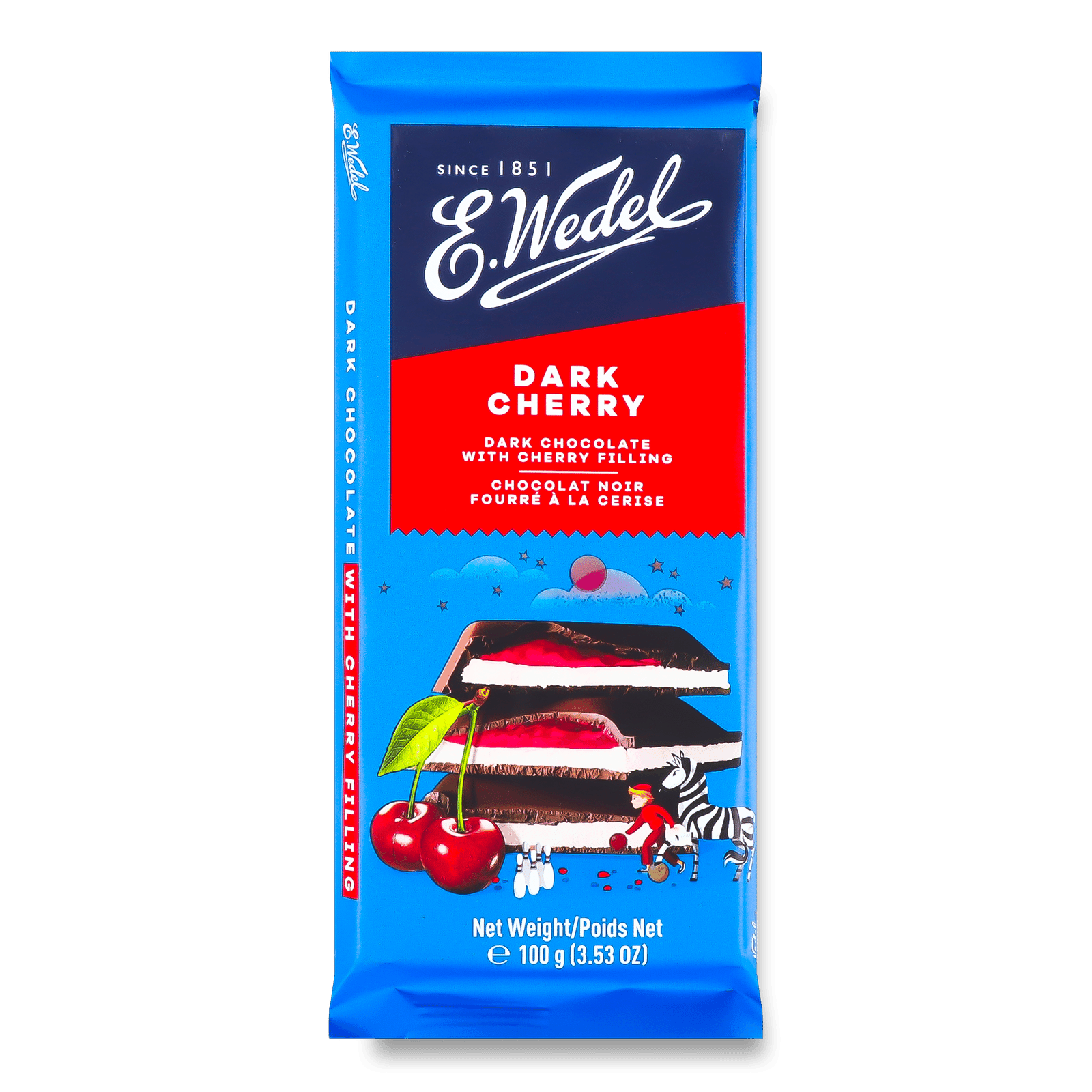 Шоколад чорний E.Wedel з вишневою начинкою - 1