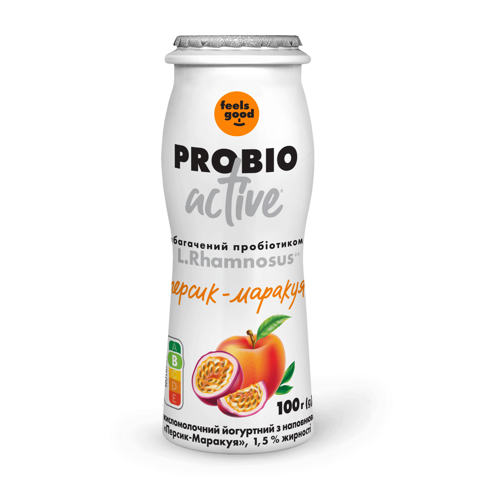 Напій йогуртовий Feels Good Probio Activ персик-маракуйя 1,5% - 1