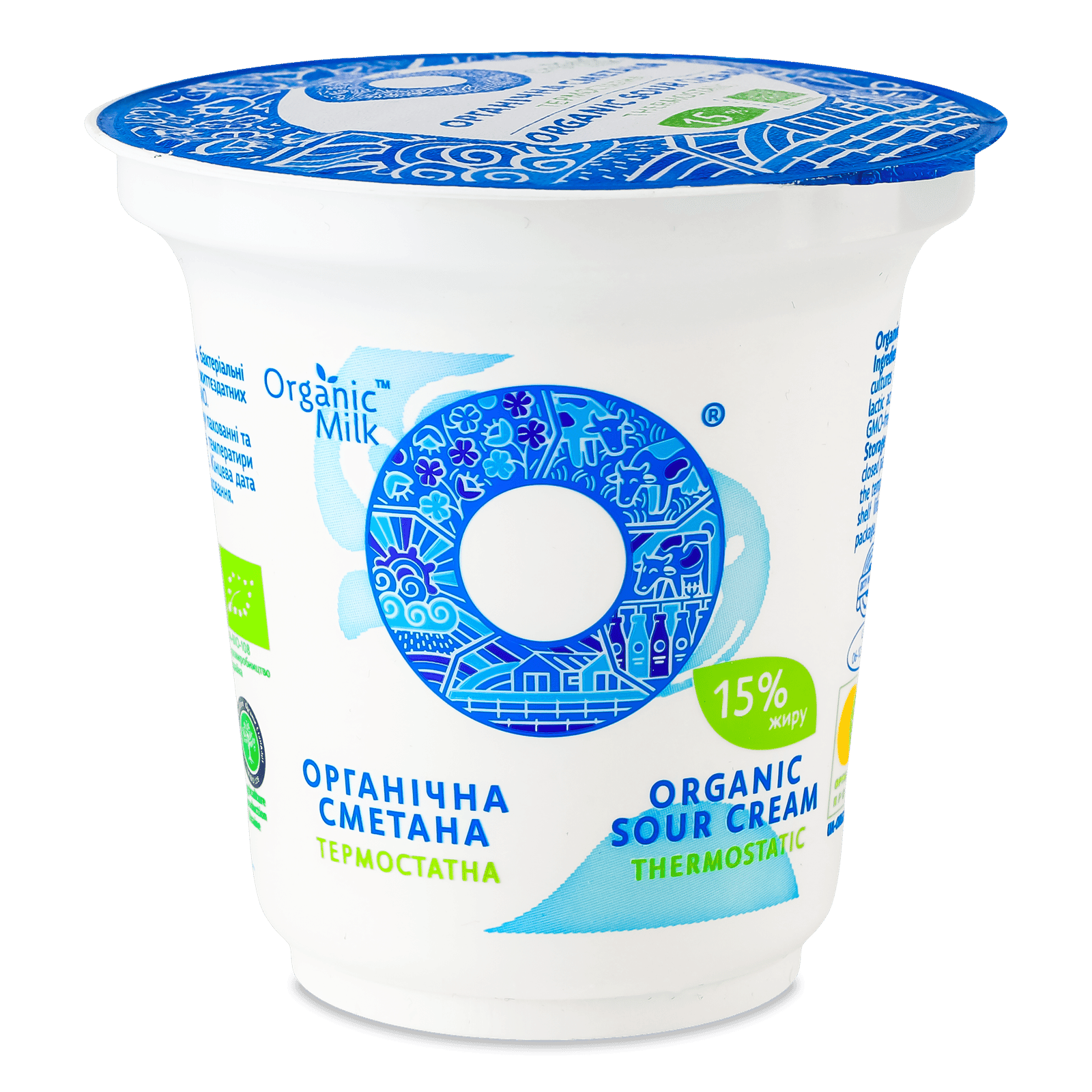 Сметана Organic Milk термостатна органічна 15% стакан - 1