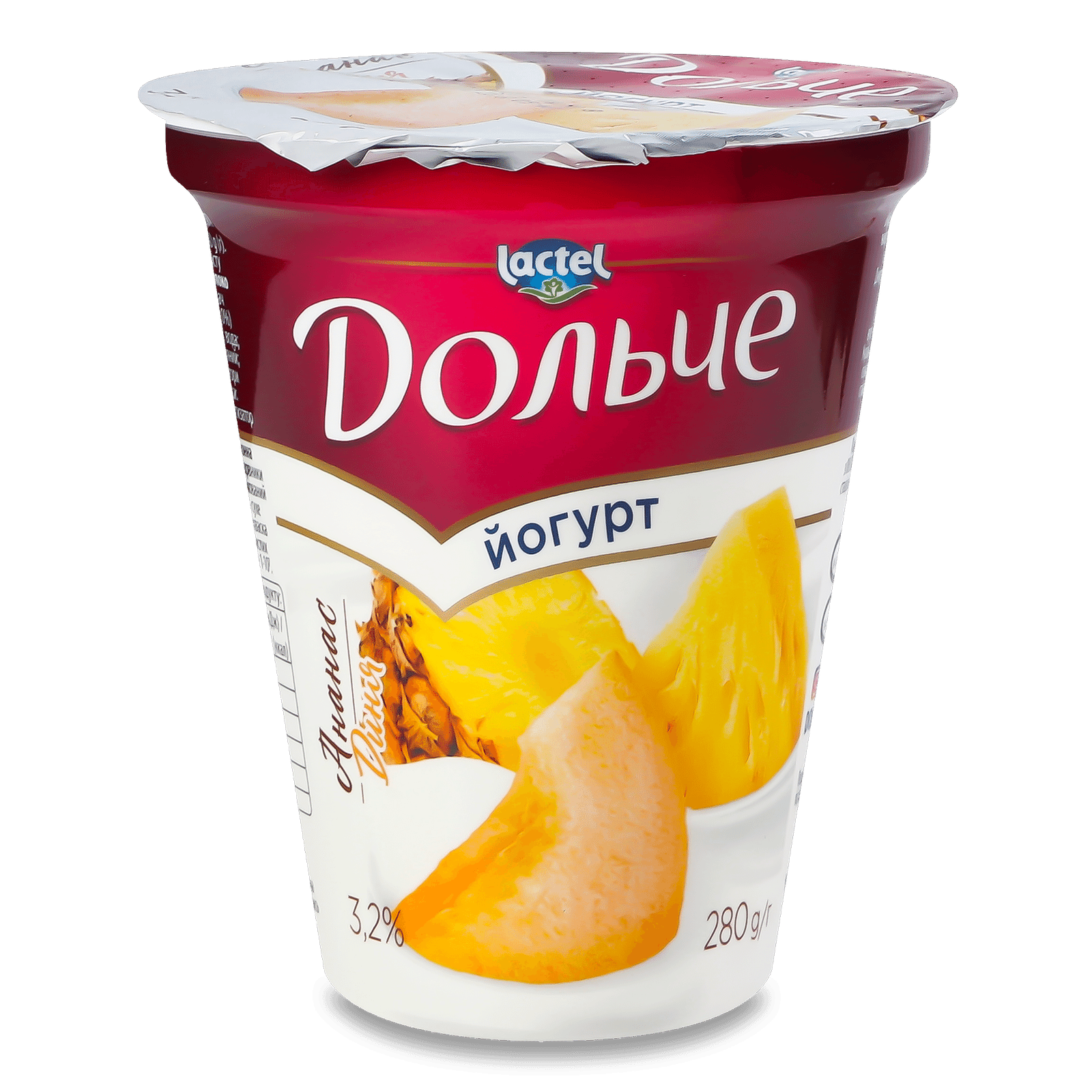 Йогурт «Дольче» з наповнювачем ананас-диня 3,2% - 1