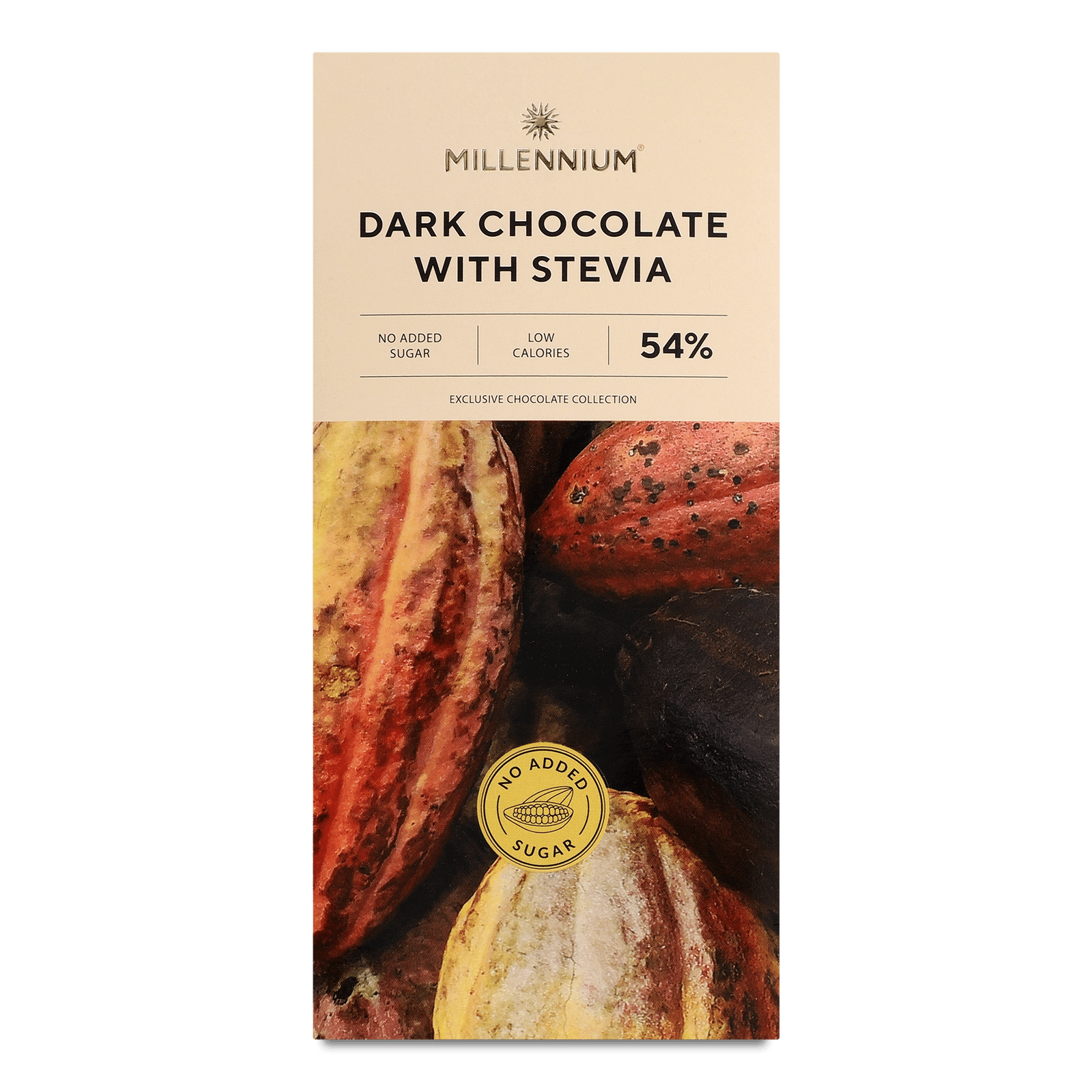 Шоколад чорний Millennium зі стевією 54% - 1