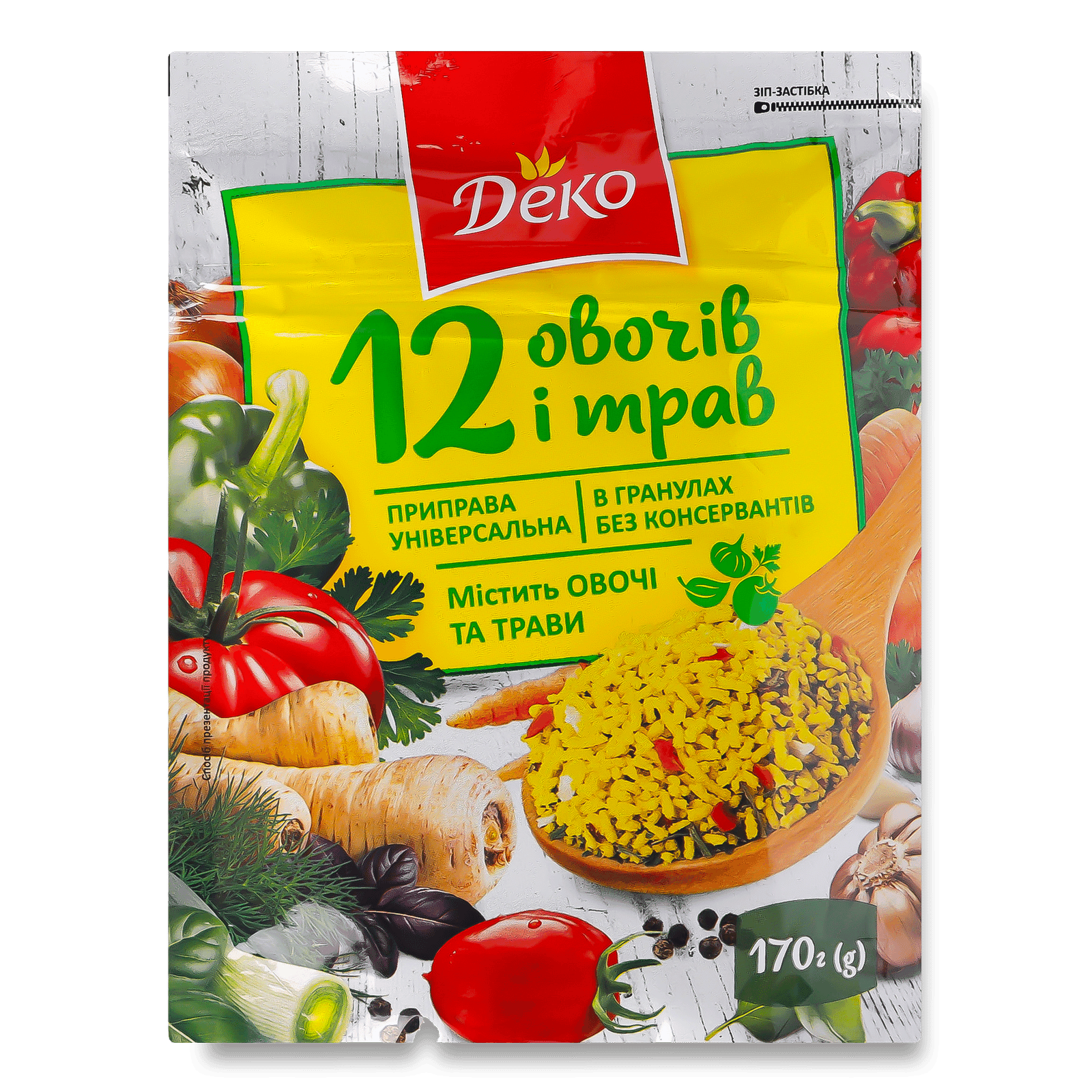 Приправа «Деко» «12 овочів і трав» в гранулах універсальна - 1