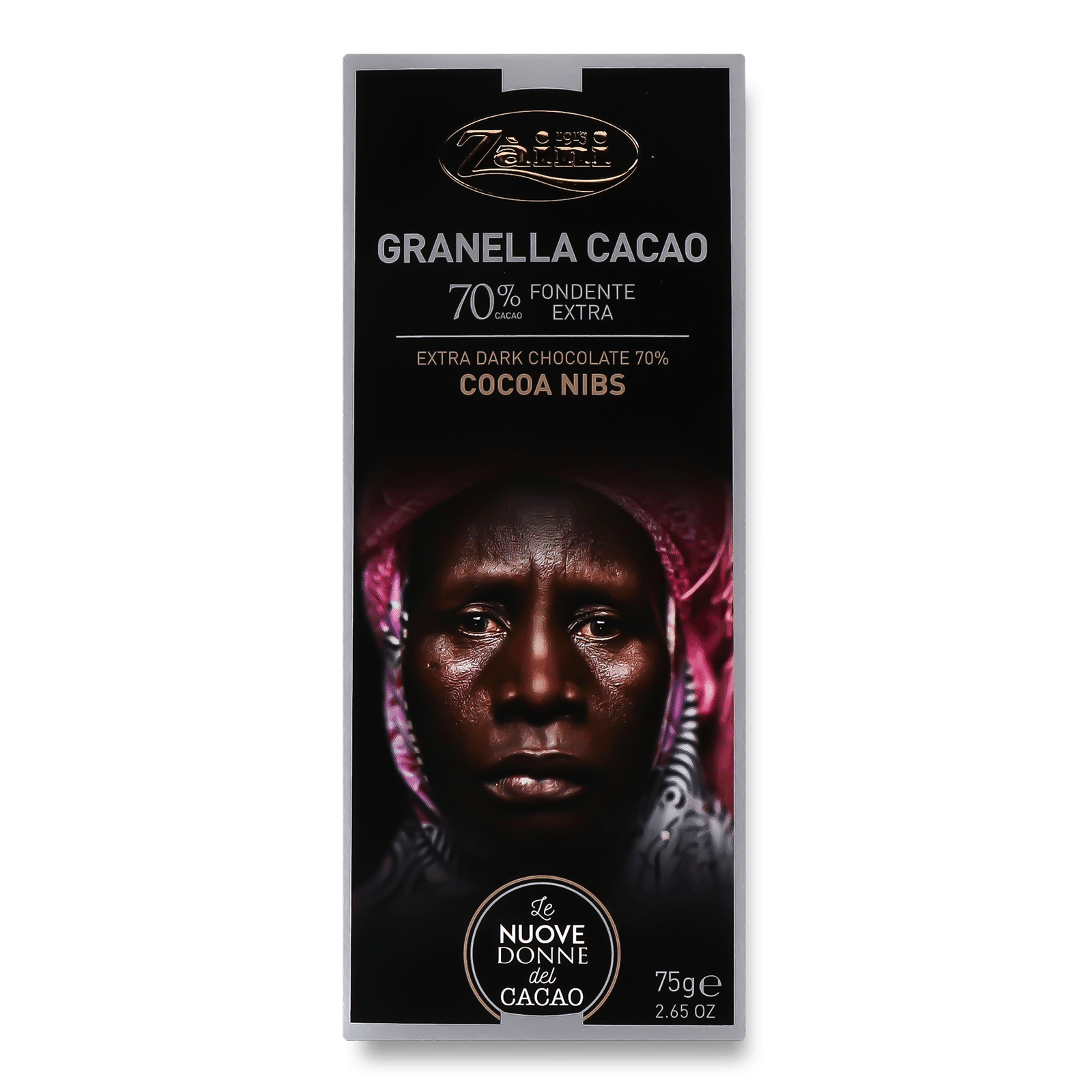Шоколад чорний Zaini какао-нібси 70% - 1