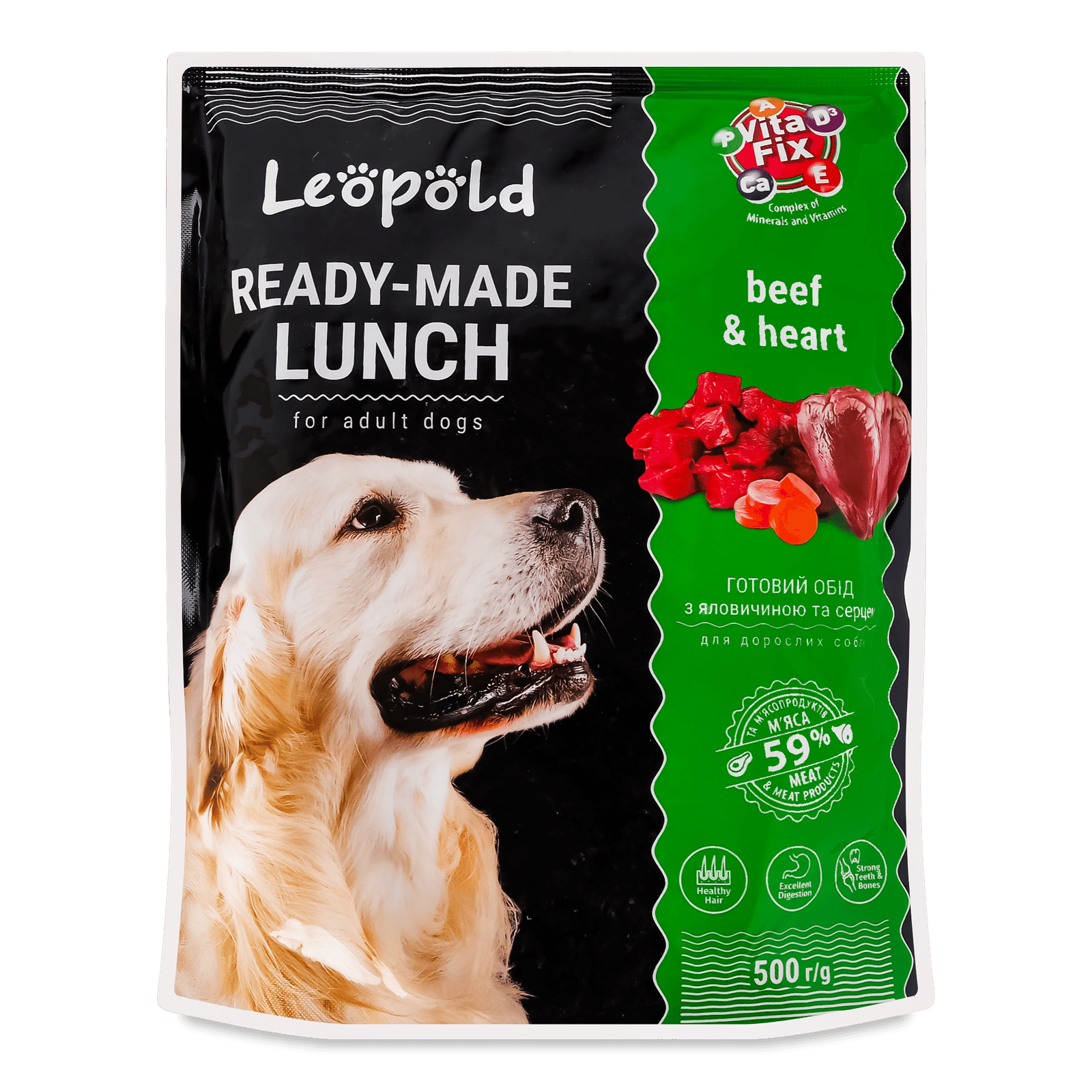 Корм для собак Леопольд Готовий обід яловичина-серце - 1