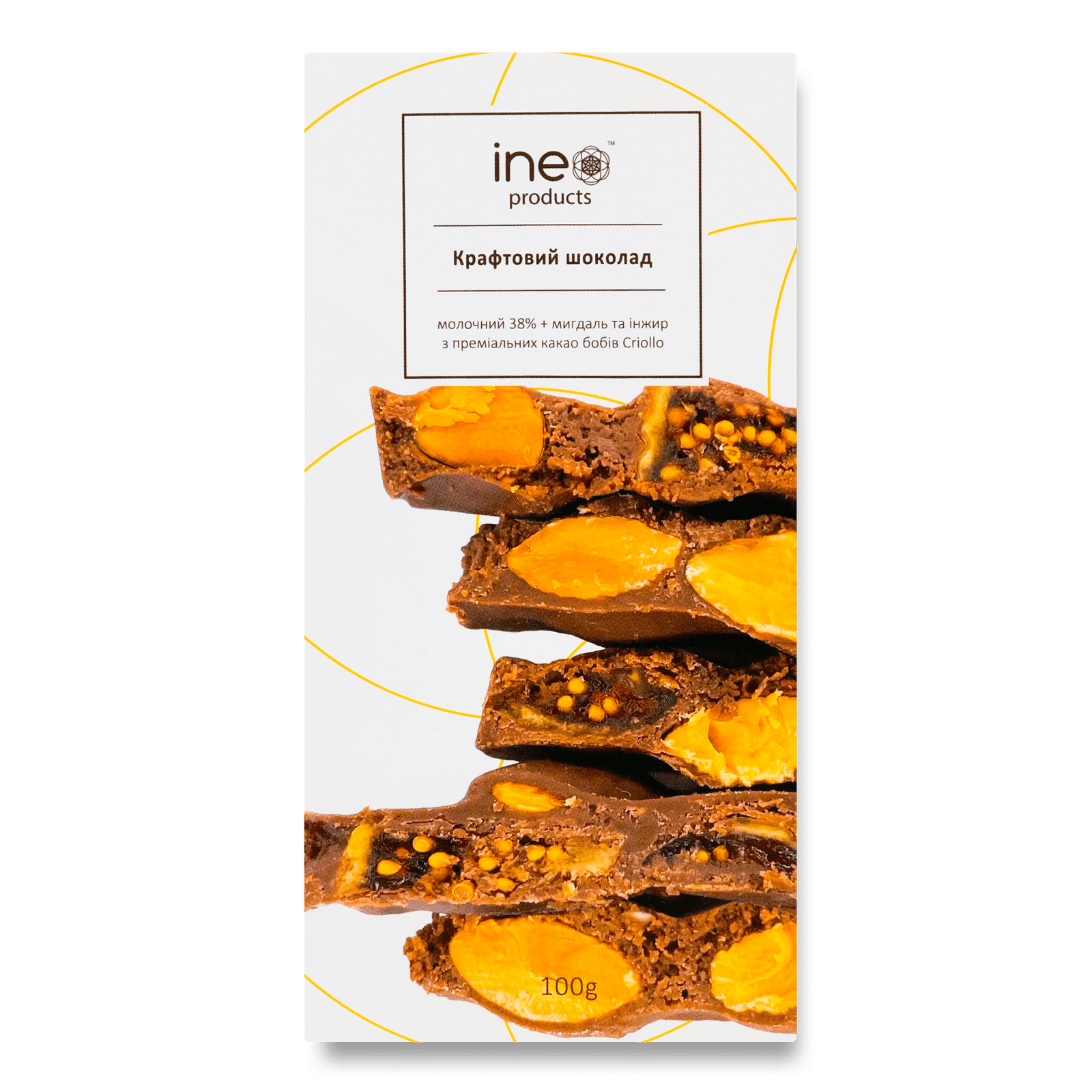 Шоколад молочний «Лавка Традицій» Ineo products з мигдалем та інжиром - 1